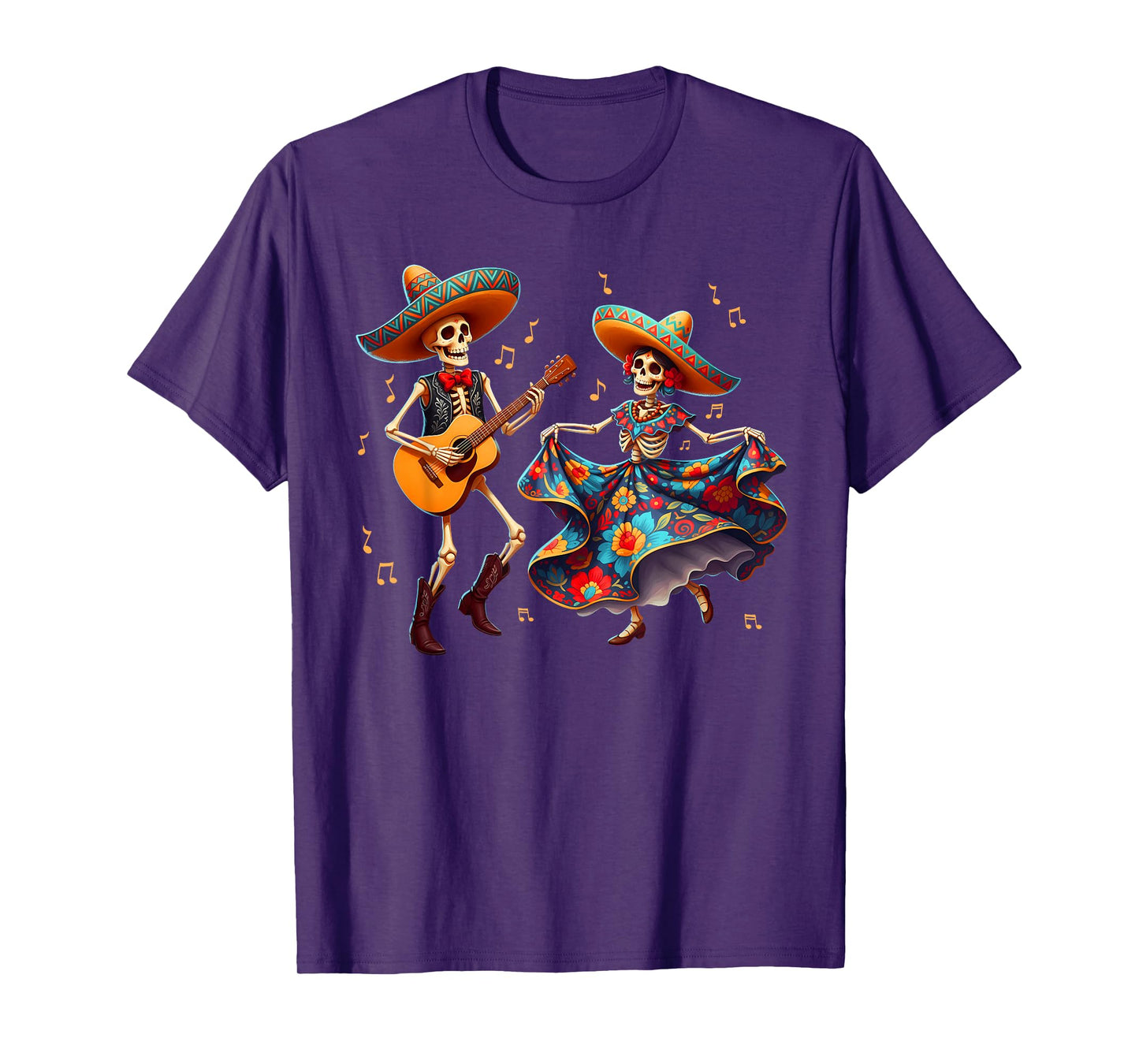 Dia De Los Muertos Dancing Skeletons Guitar Day of The Dead T-Shirt