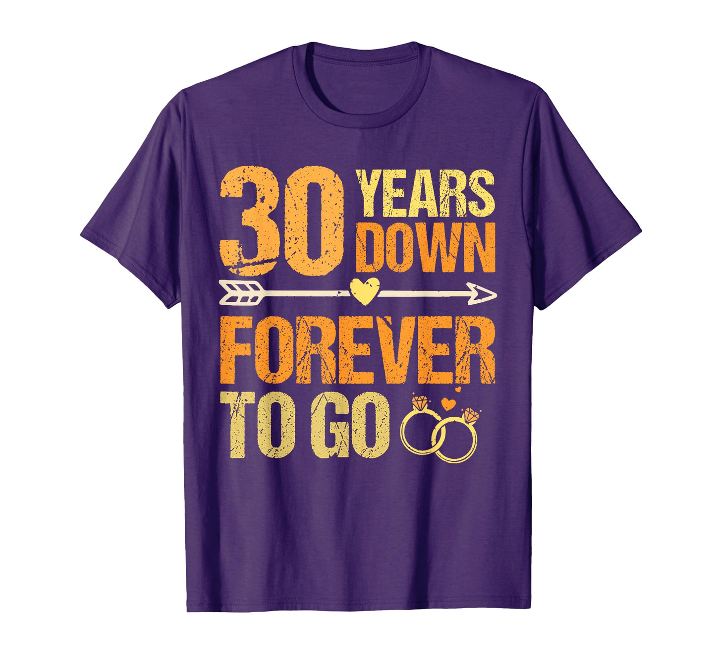 30 Years Down Forever 30th Wedding Anniversary Couple T-Shirt