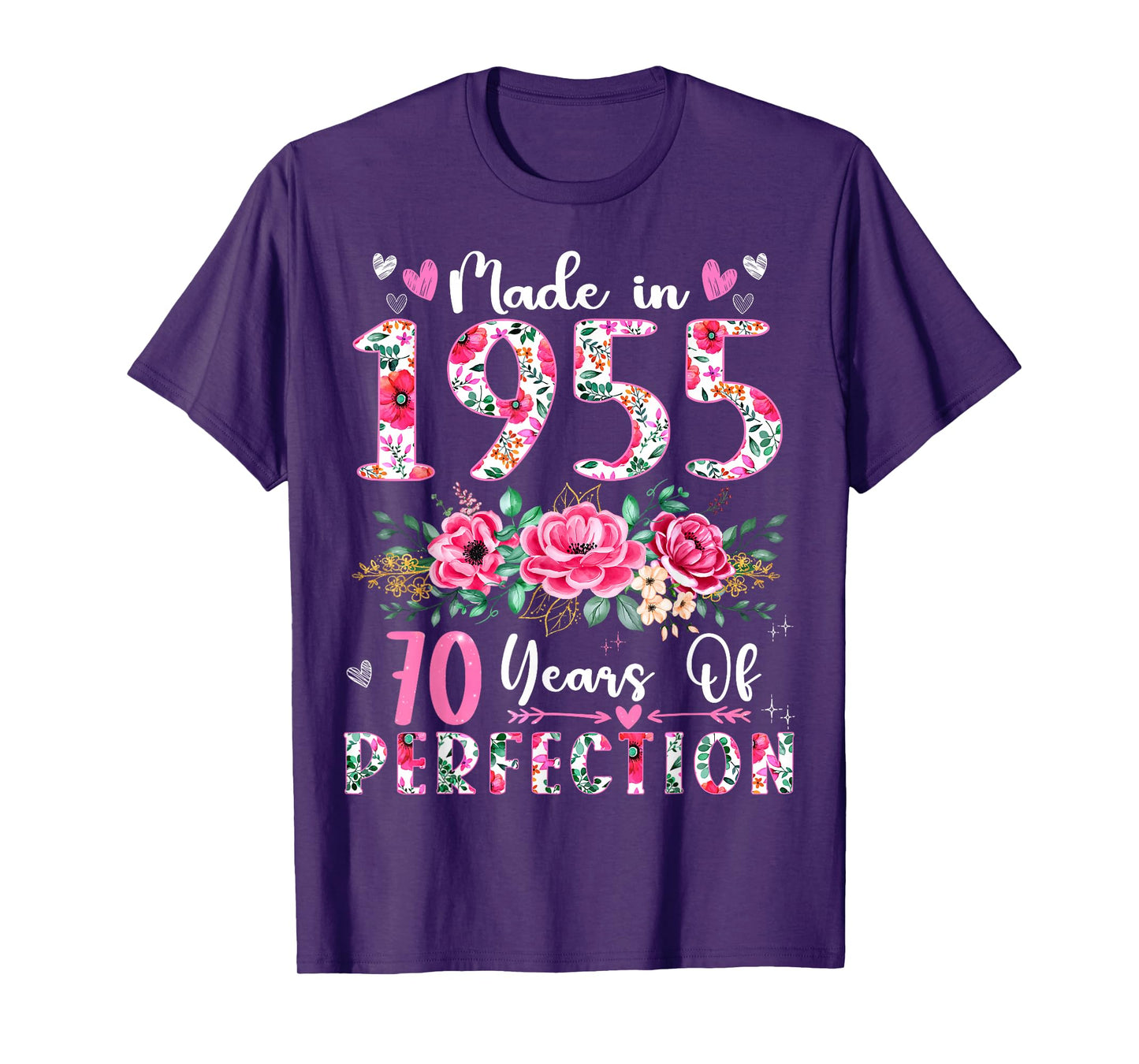 70 Year Old Made In 1955 Floral 70th Birthday Women T-Shirt