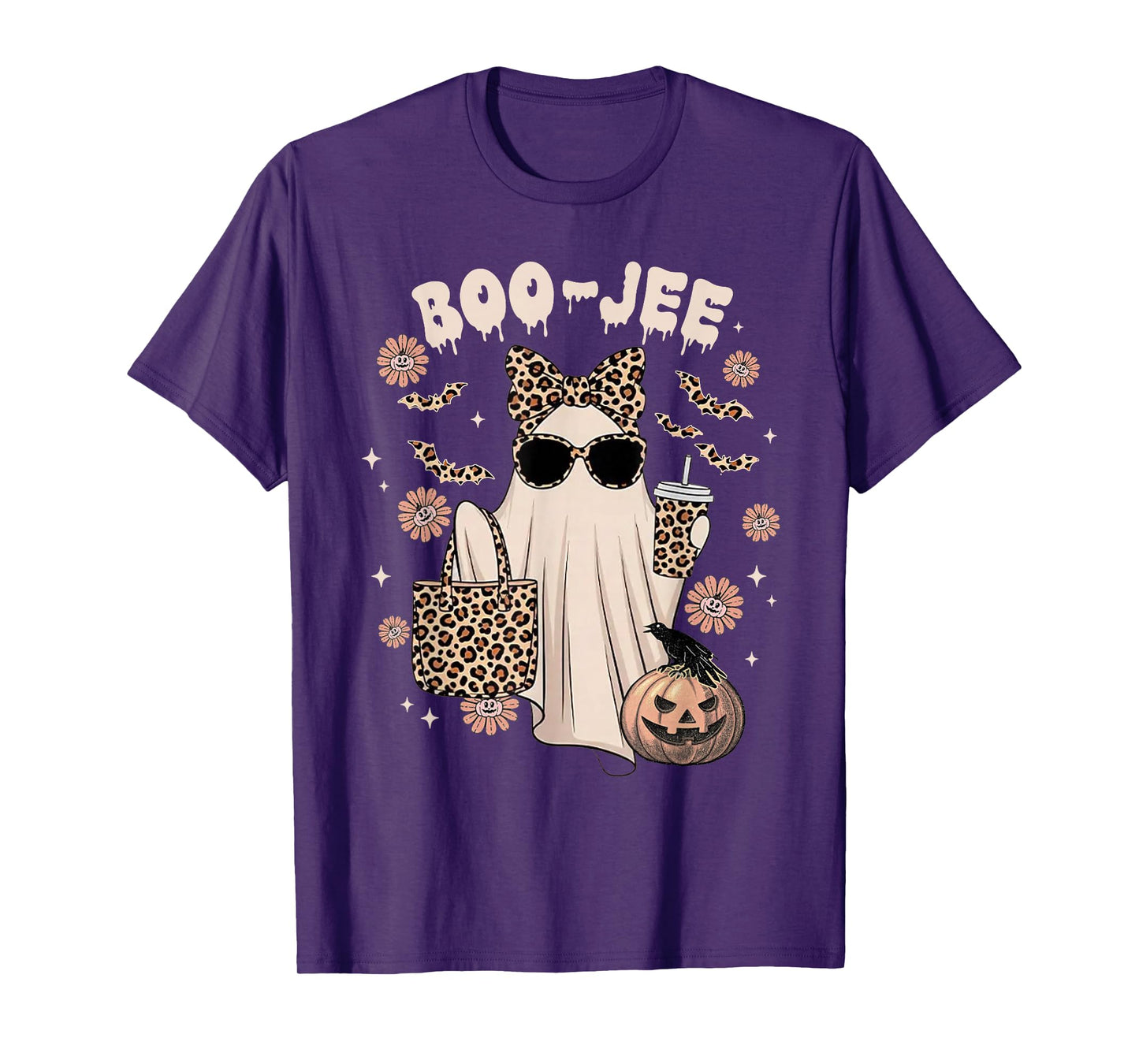 Boo JEE Ghost Shirt Spooky Vibes Halloween Boujee Women T-Shirt