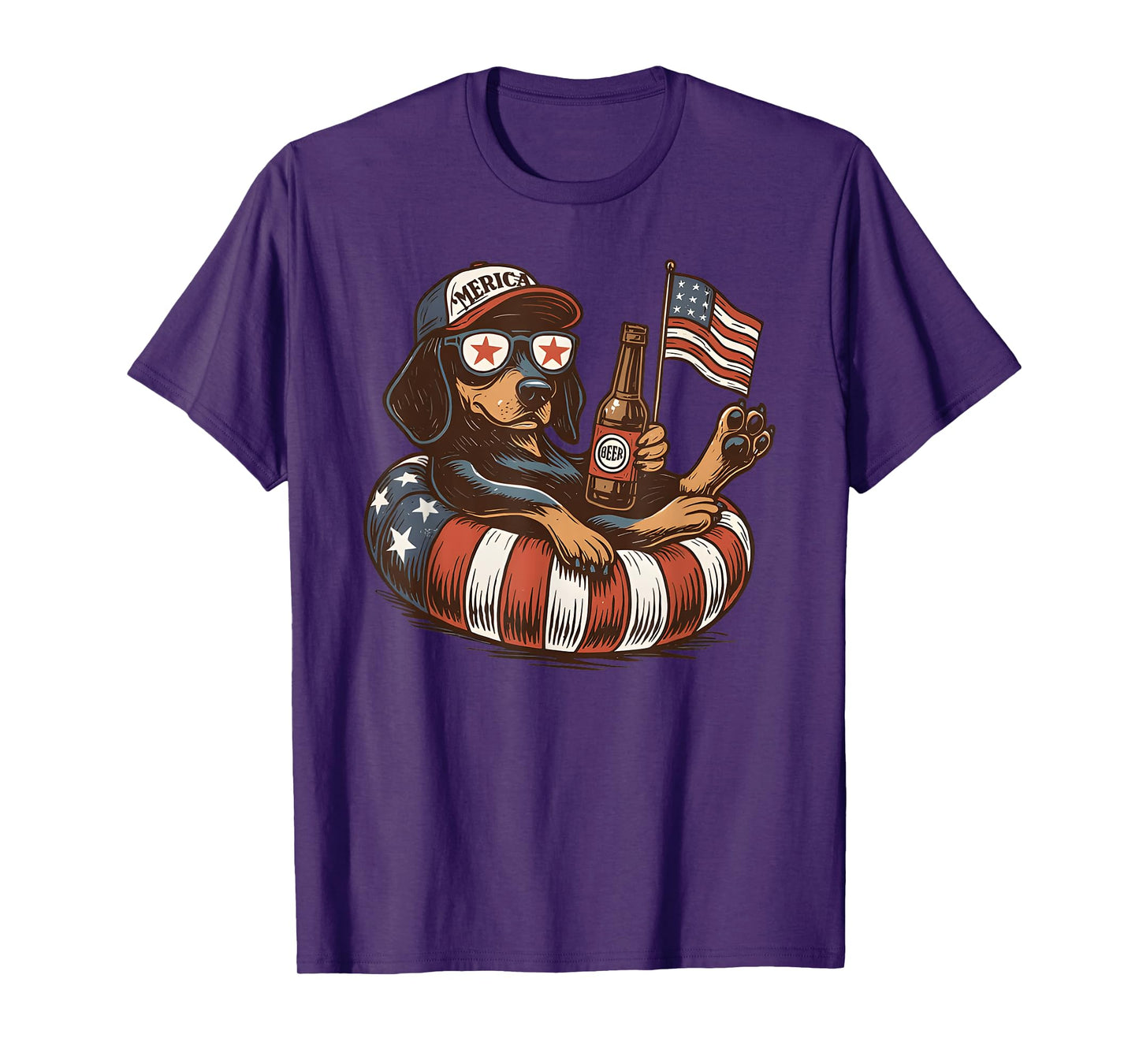 Dachshund 4th Of July Funny 4th of July Dog Lover Men Women T-Shirt