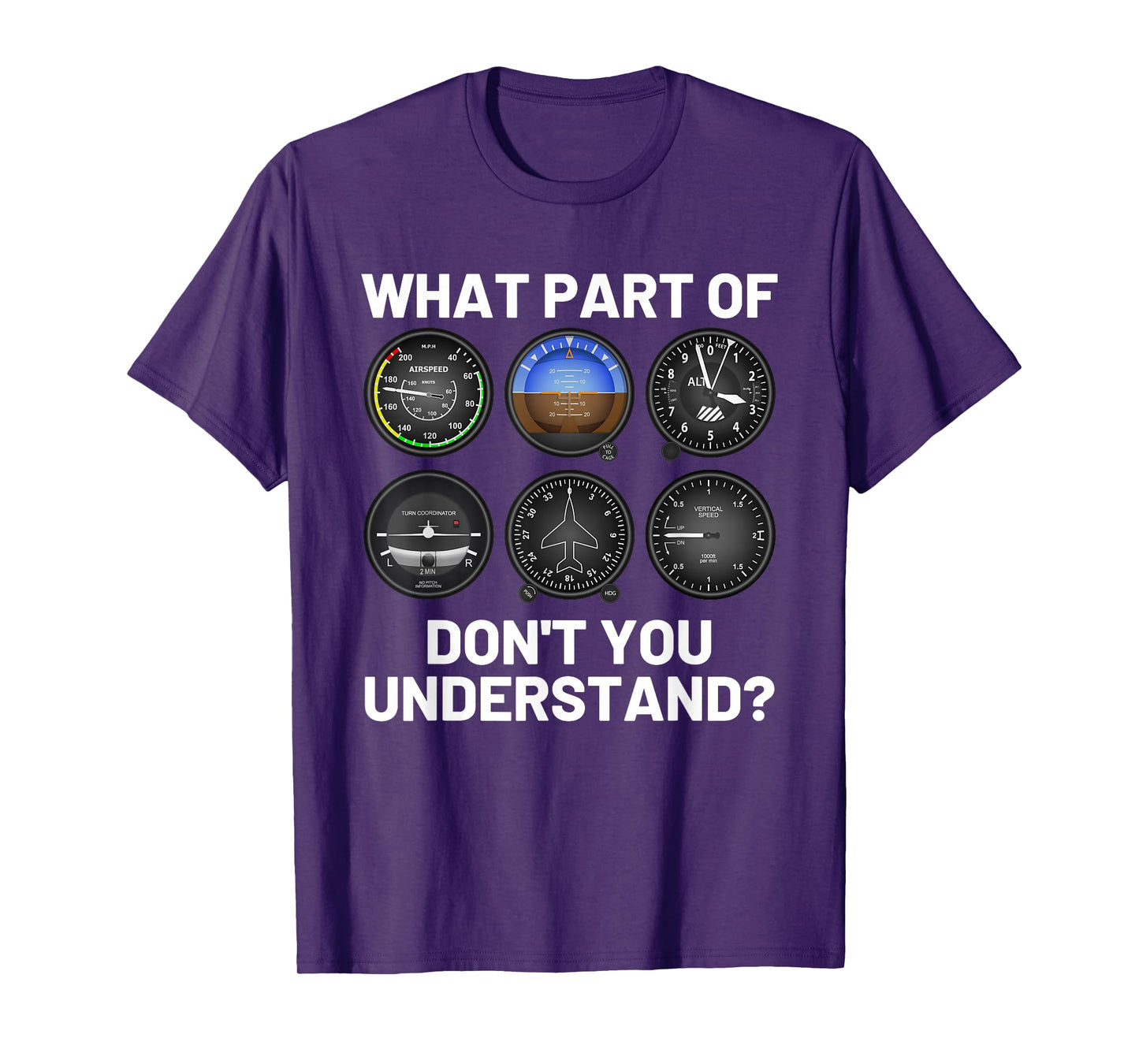 Funny Pilot Art Aviation Six Pack Instruments Flying Plane T-Shirt