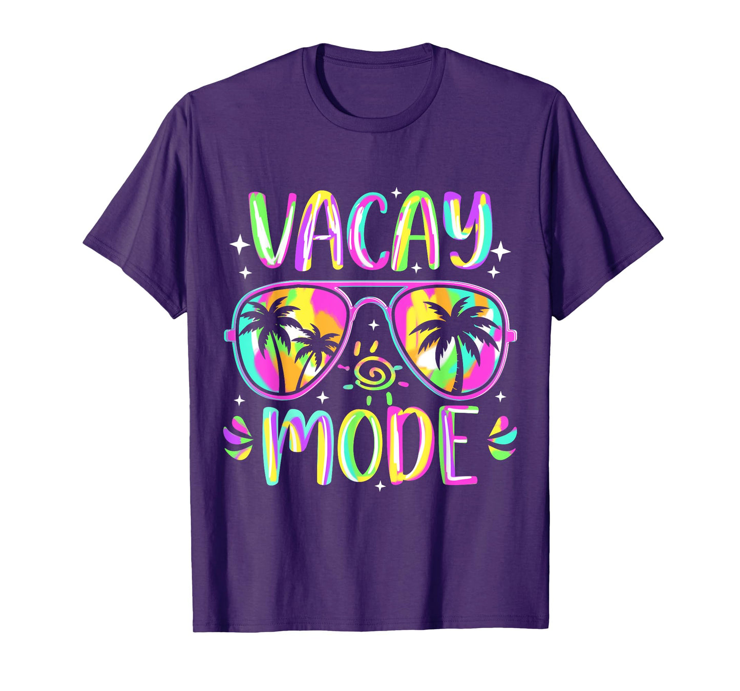 Vacay Mode Vacation Summer Cruise Palm Trees Getaway Tie Dye T-Shirt