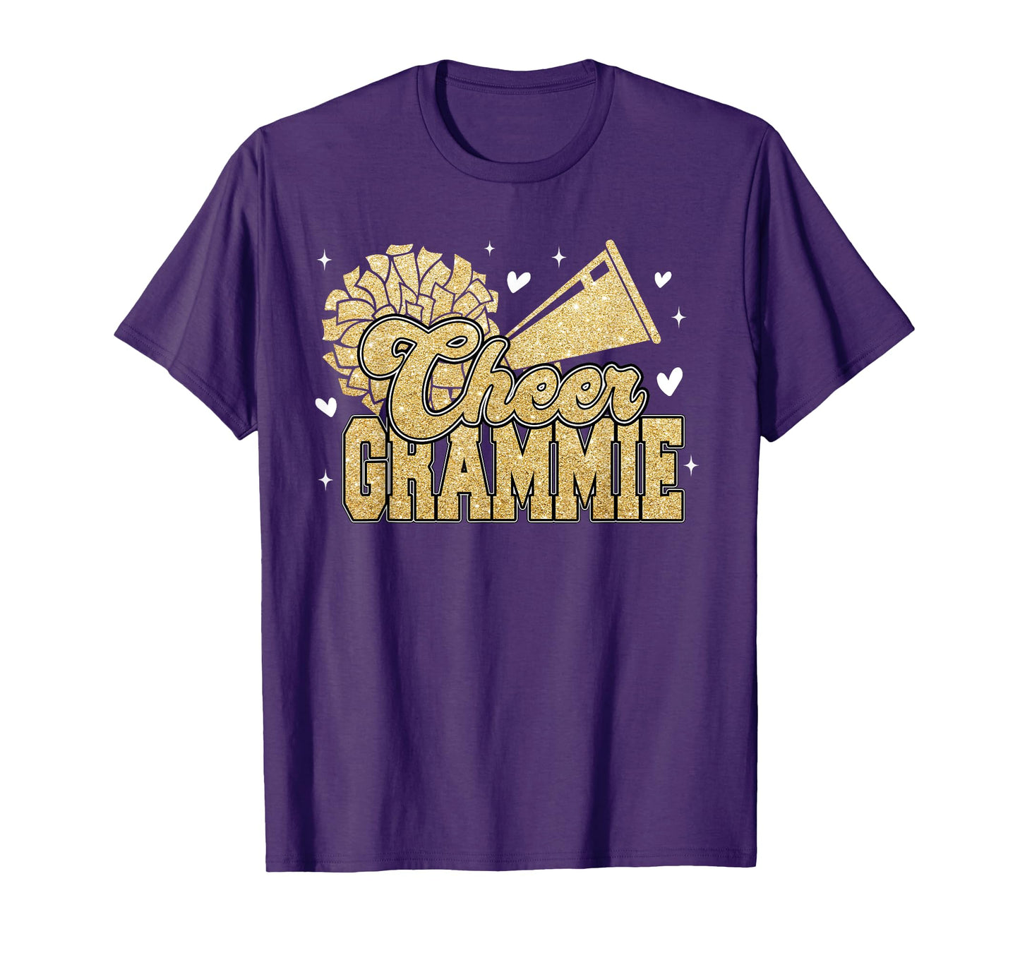 Cheer Grammie Biggest Fan Cheerleader Yellow Gold Pom Pom T-Shirt