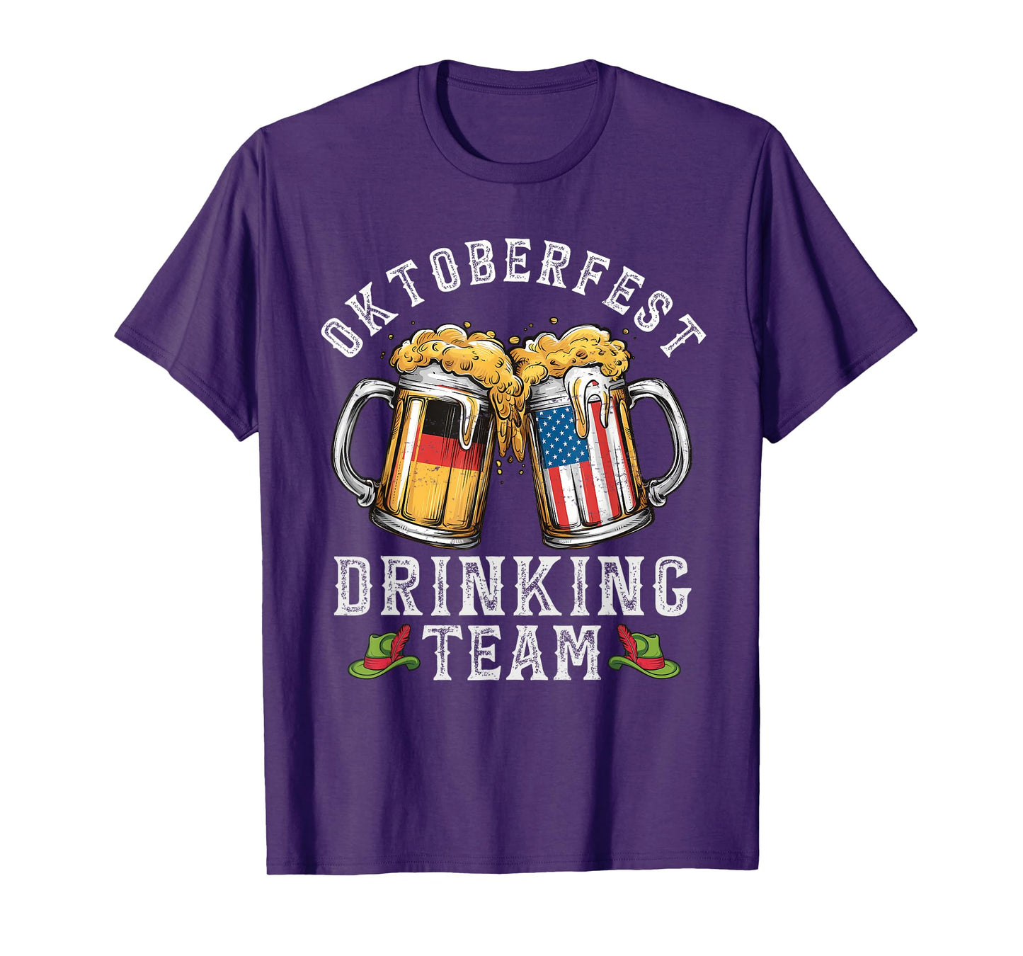 Oktoberfest Squad Drinking Team Beer German American Flag T-Shirt