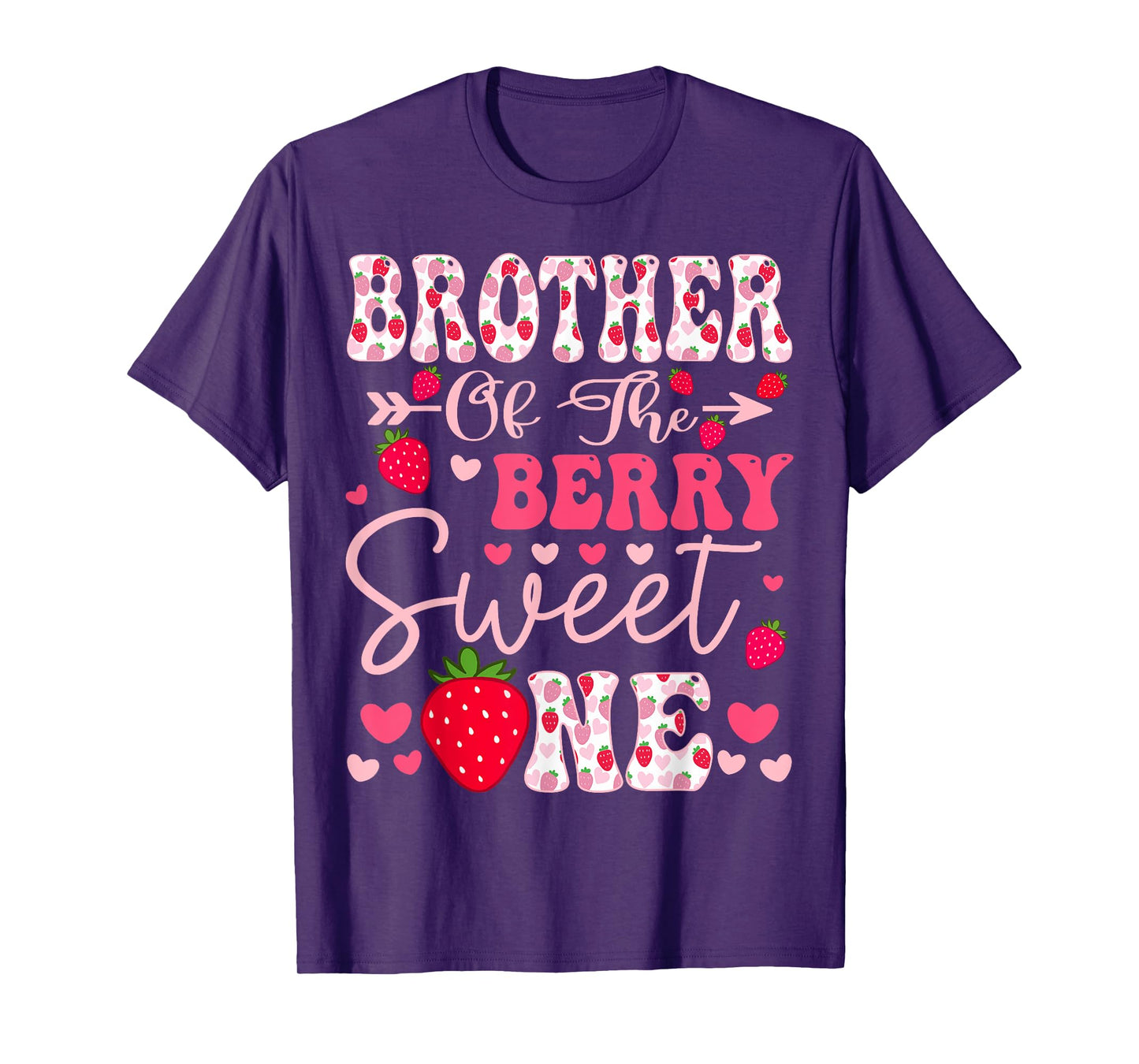 Brother Of The Berry Sweet One Strawberry 1St Birthday T-Shirt