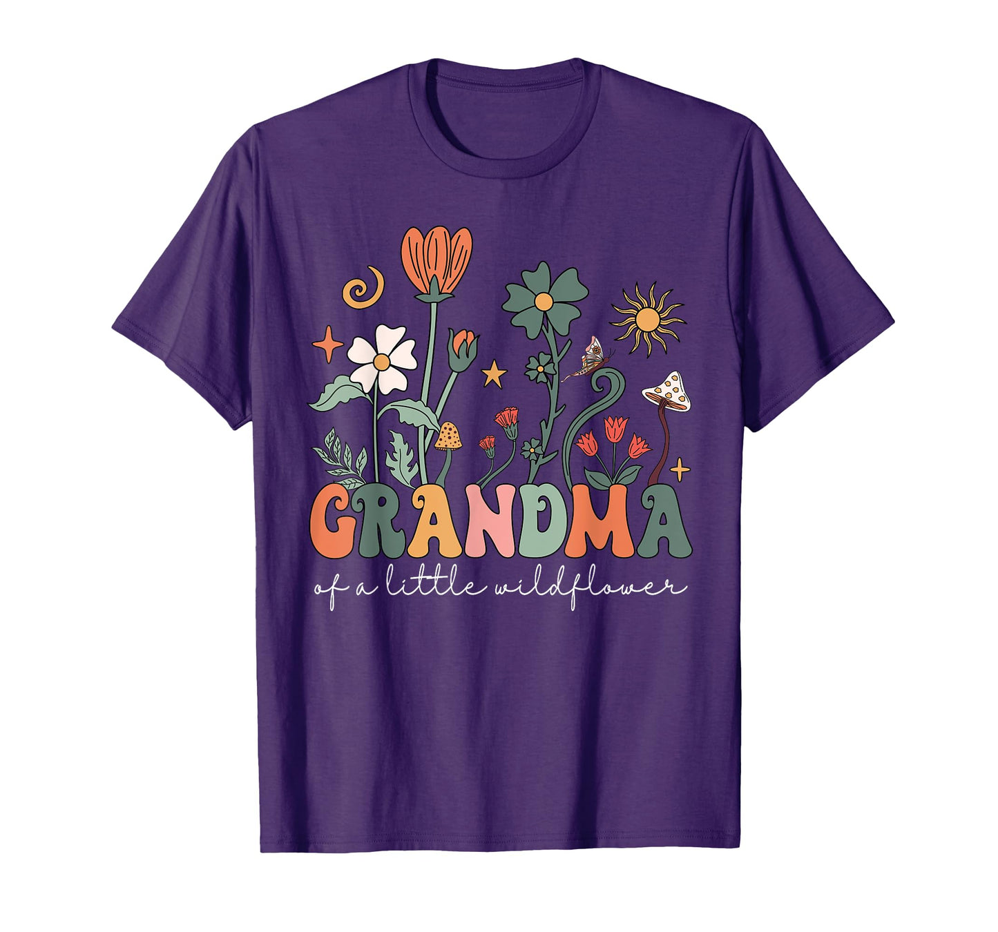 Grandma Of A Little Wildflower Girls Women Family Matching T-Shirt