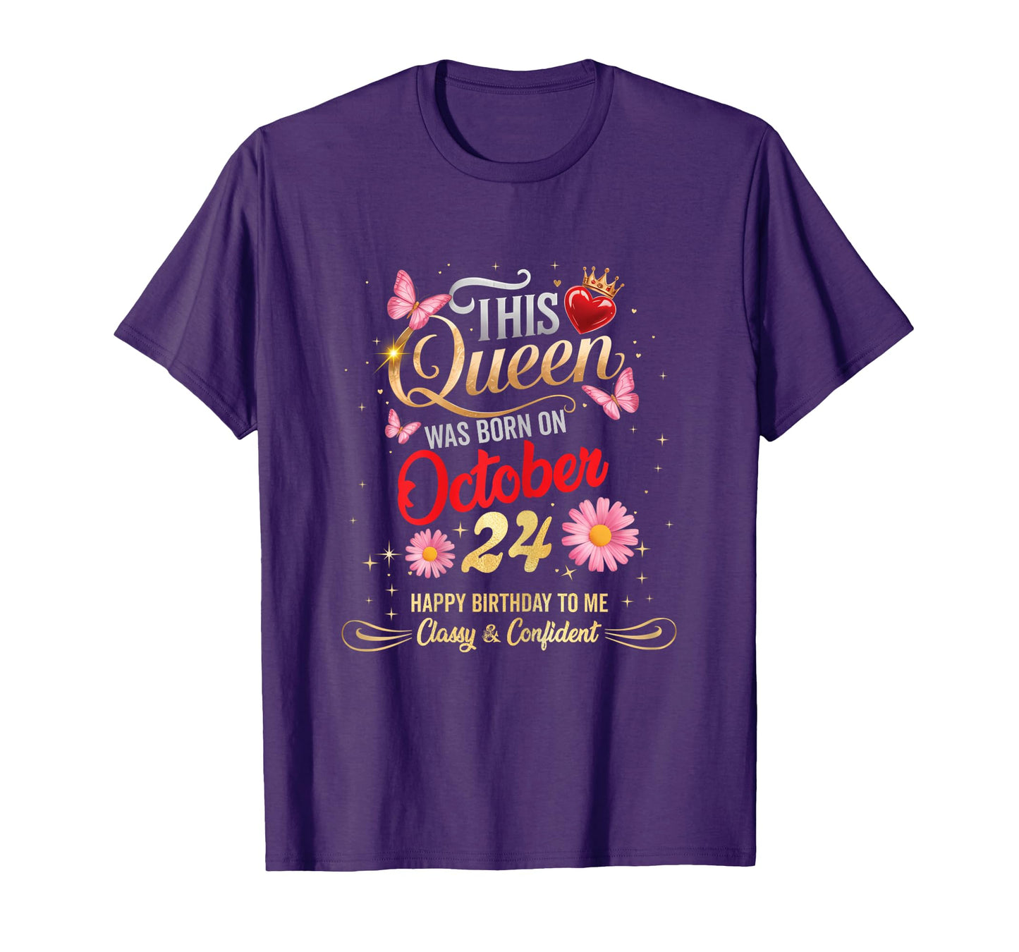 This Queen was Born on October 24 October 24th Birthday T-Shirt