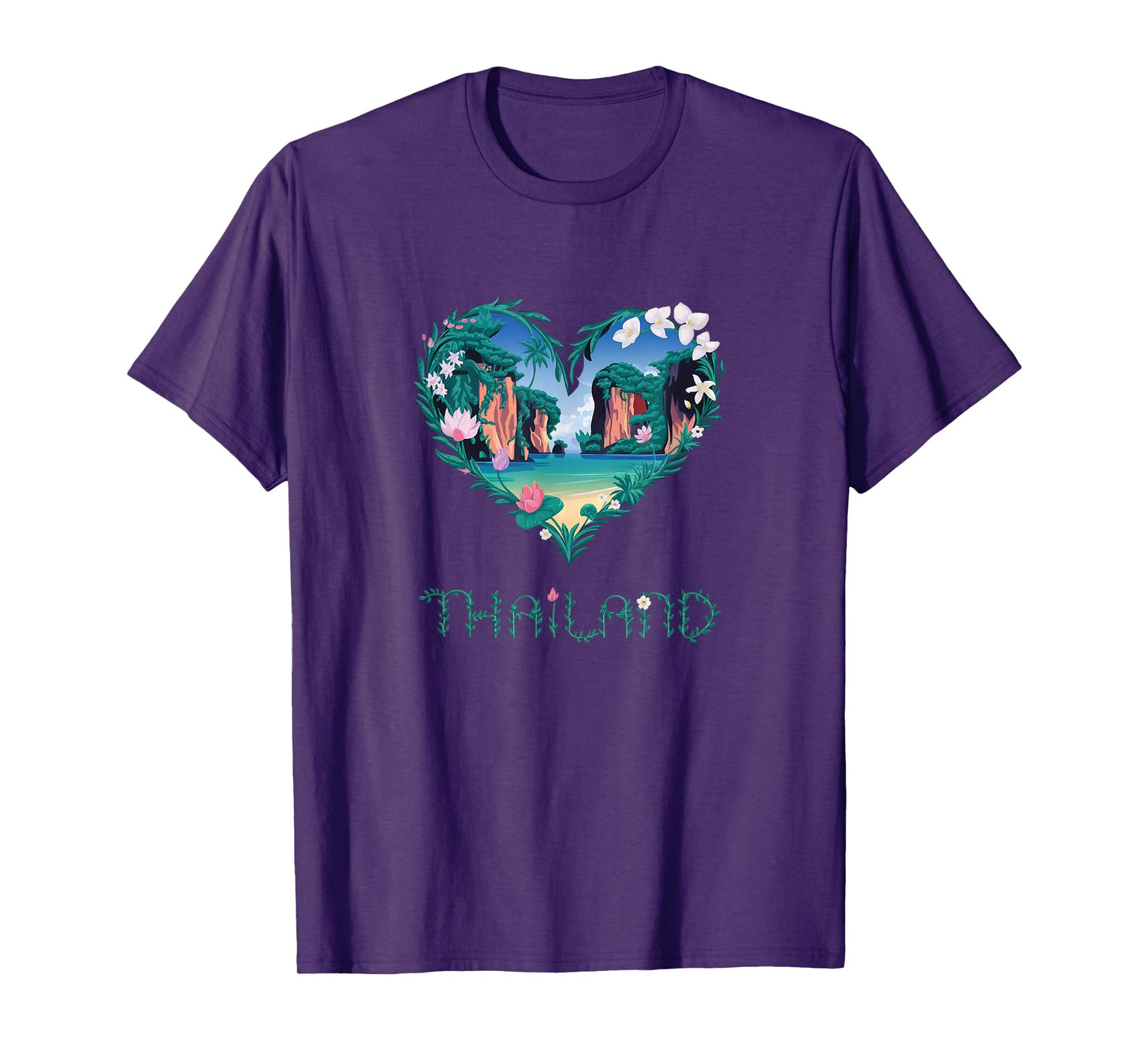 Thailand Floral Heart - Tropical Island Lovers' Souvenir T-Shirt