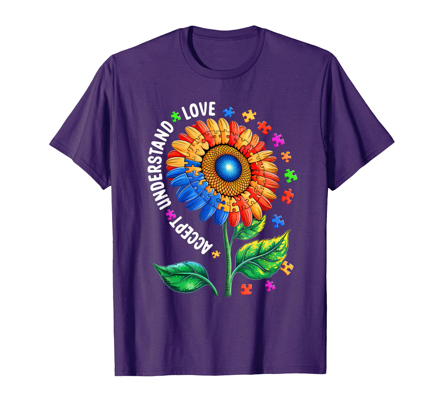 Autism Awareness Sunflower Men Women Kids Autism Sunflower T-Shirt