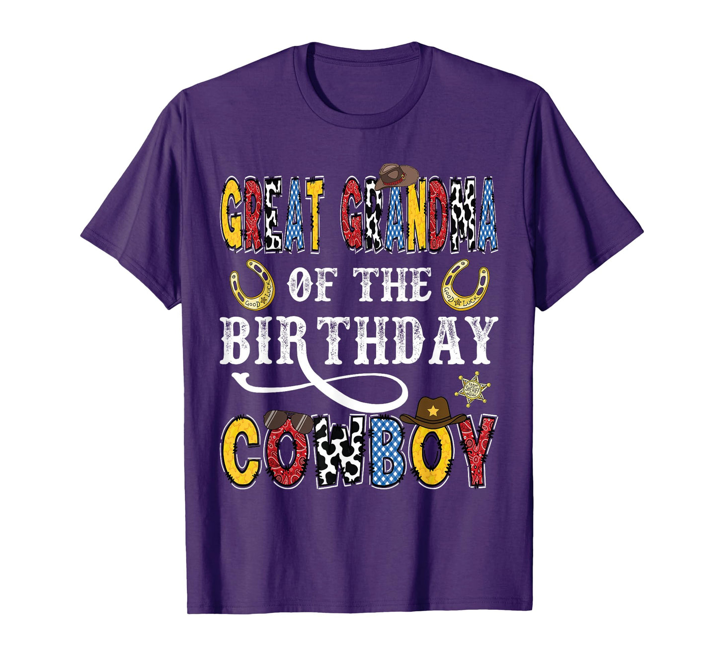 Great Grandma of The Birthday Cowboy Western Rodeo Grandma T-Shirt