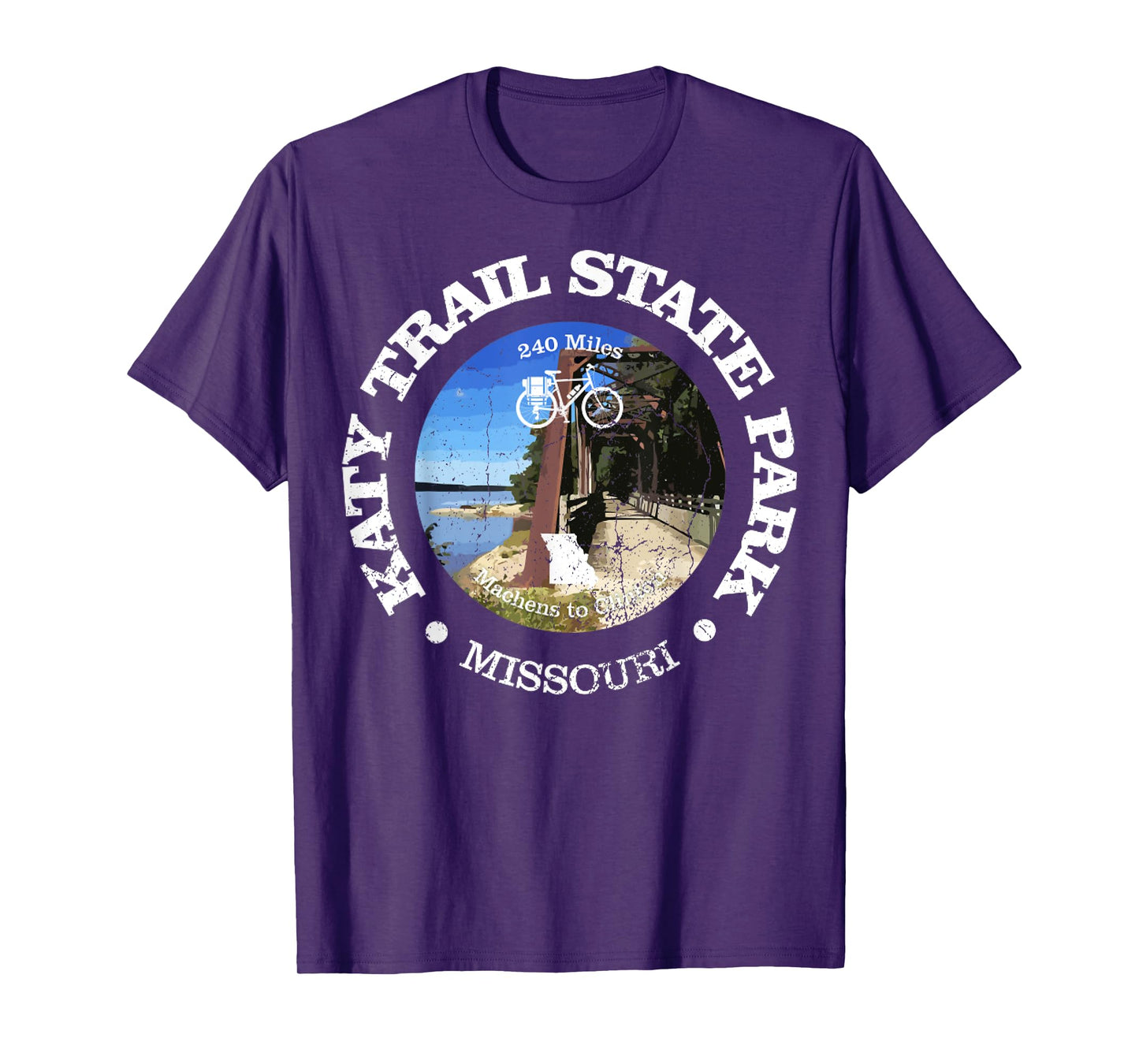 Vintage The Katy Trail State Park USA Missouri Retro Cycling T-Shirt