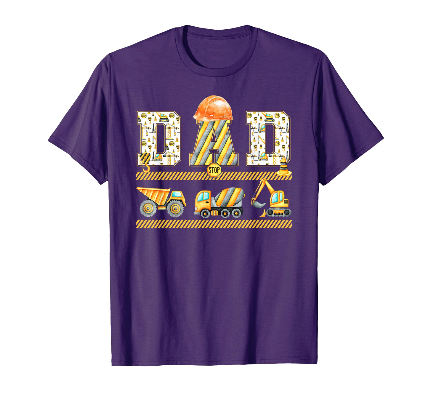 Funny Dad Construction Excavator Kids Matching Family Party T-Shirt
