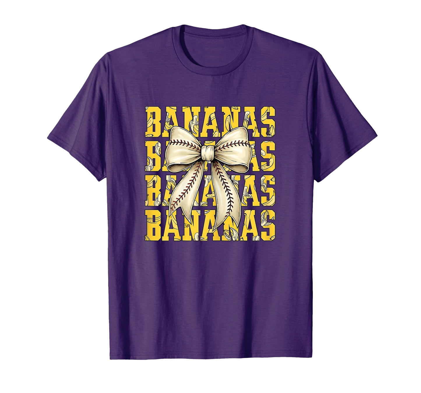 Retro Bananas Last Name Coquette Bow Women Girls Kids T-Shirt