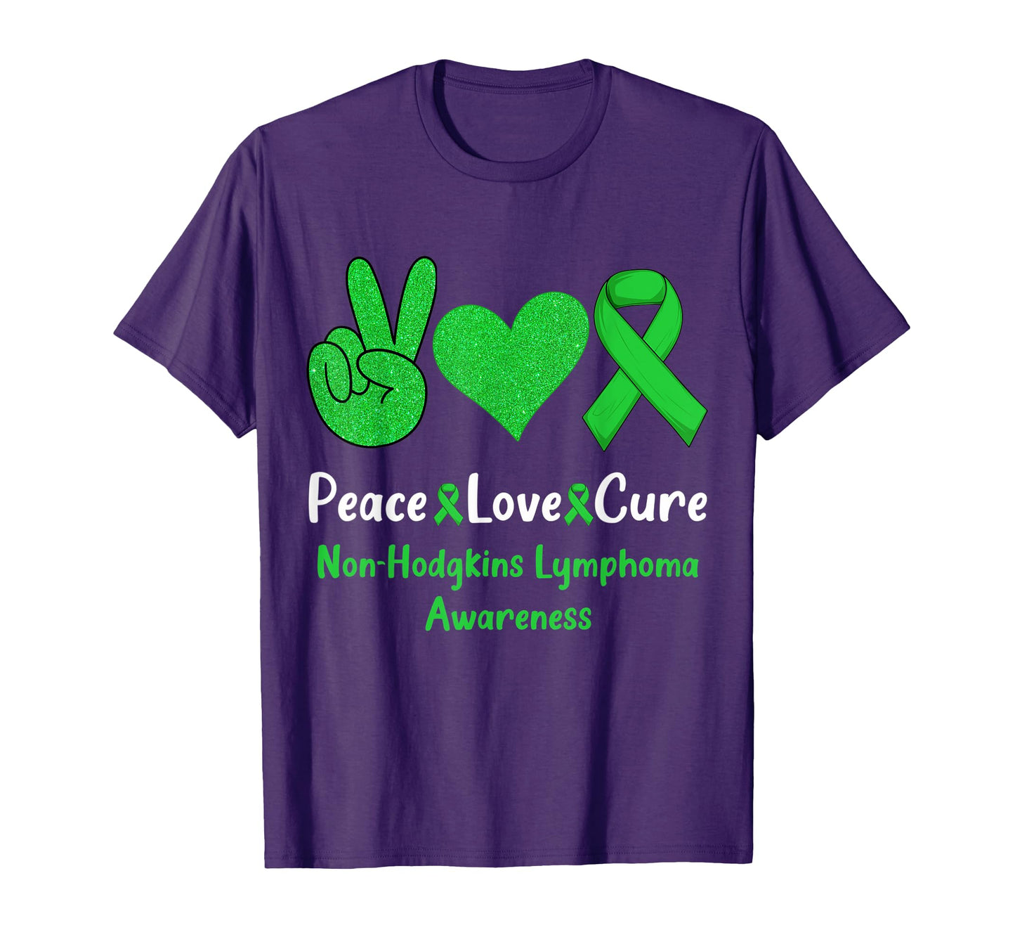Peace Love Cure Non-Hodgkins Lymphoma Cancer Awareness Cute T-Shirt
