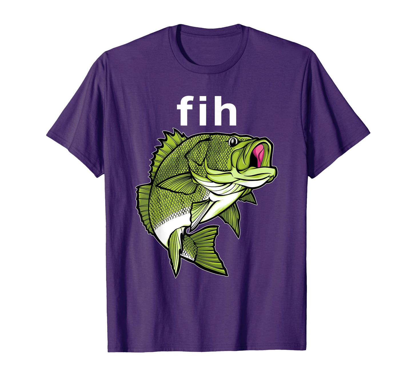 "Fih" Funny Misspelling Fish Meme, Simple Humor T-Shirt