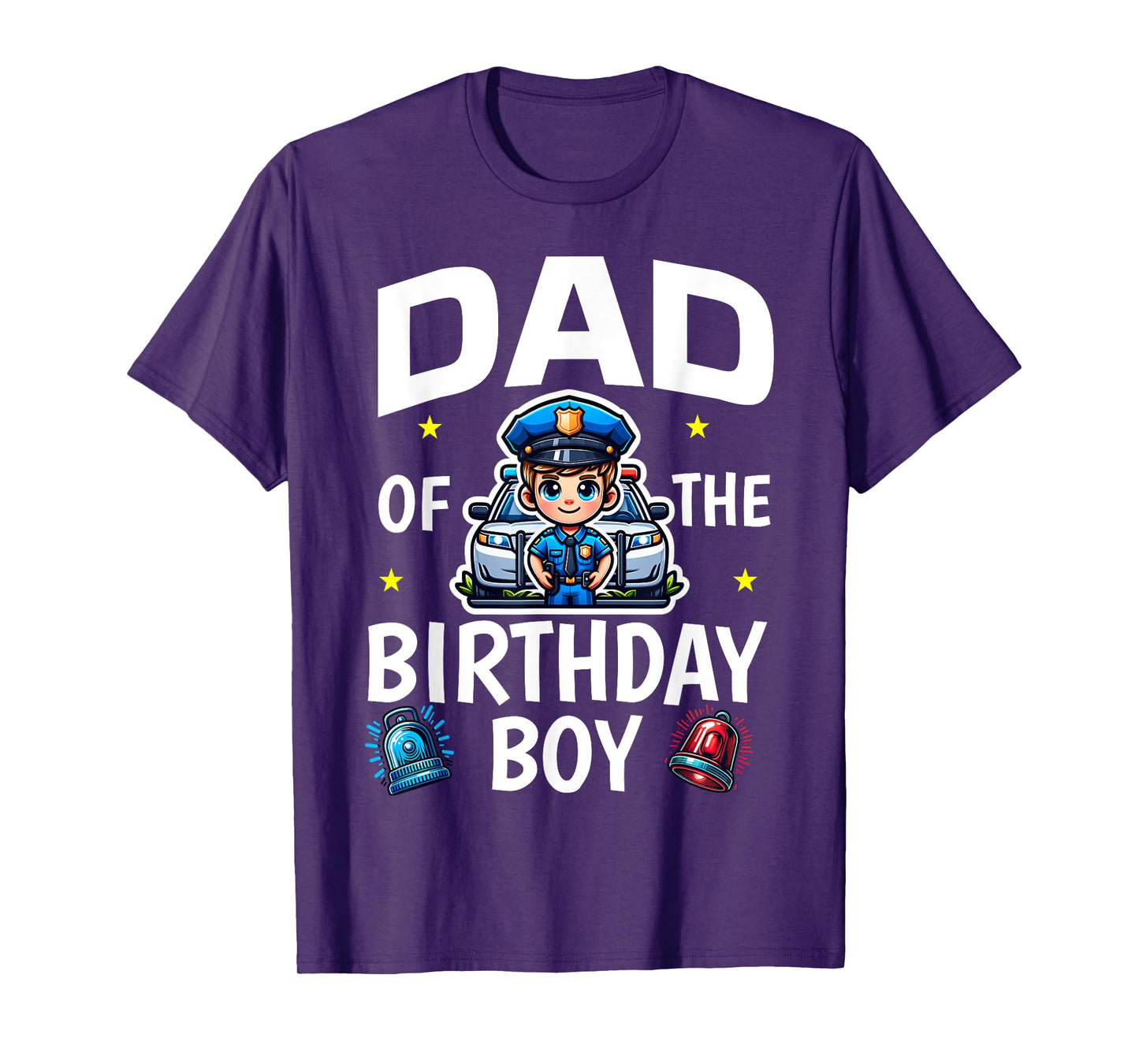Dad Of The Birthday Boy Police Car Policeman Police Officer T-Shirt