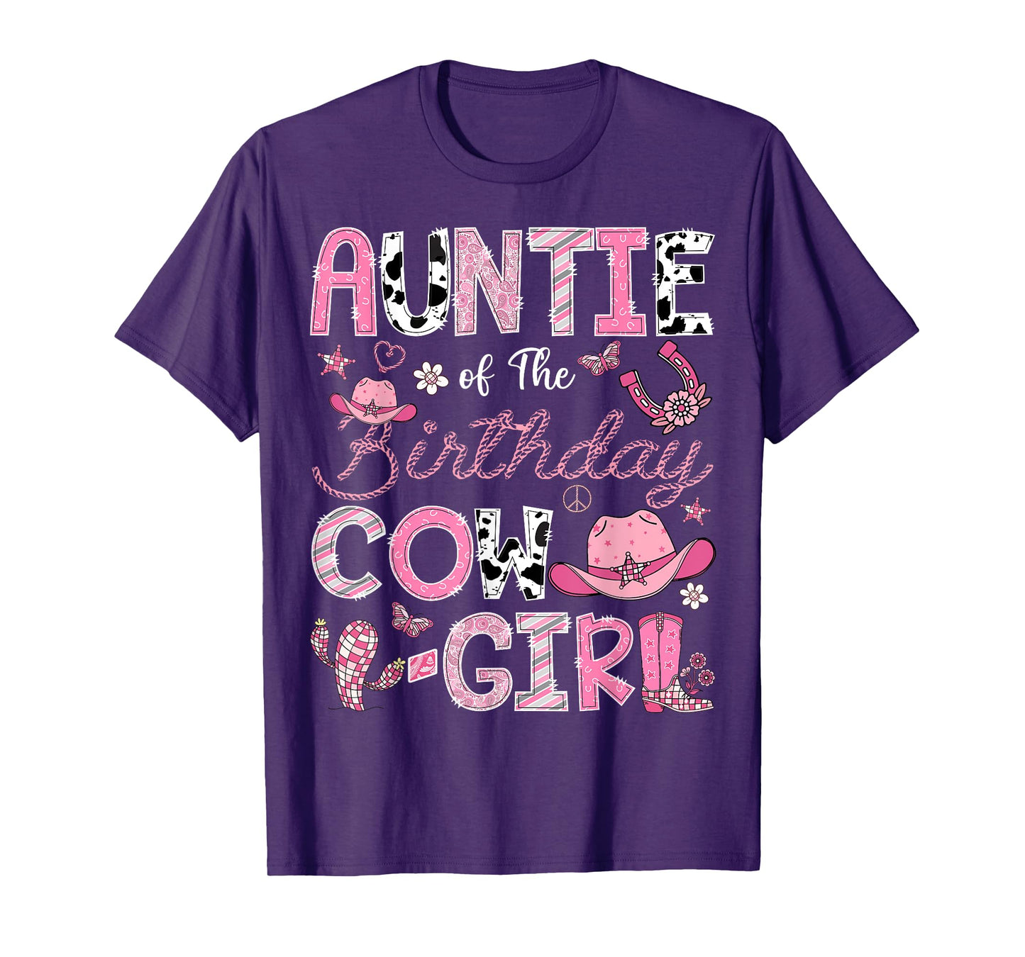 Auntie Of The Birthday Cow-Girl Rodeo CowGirl Birthday T-Shirt