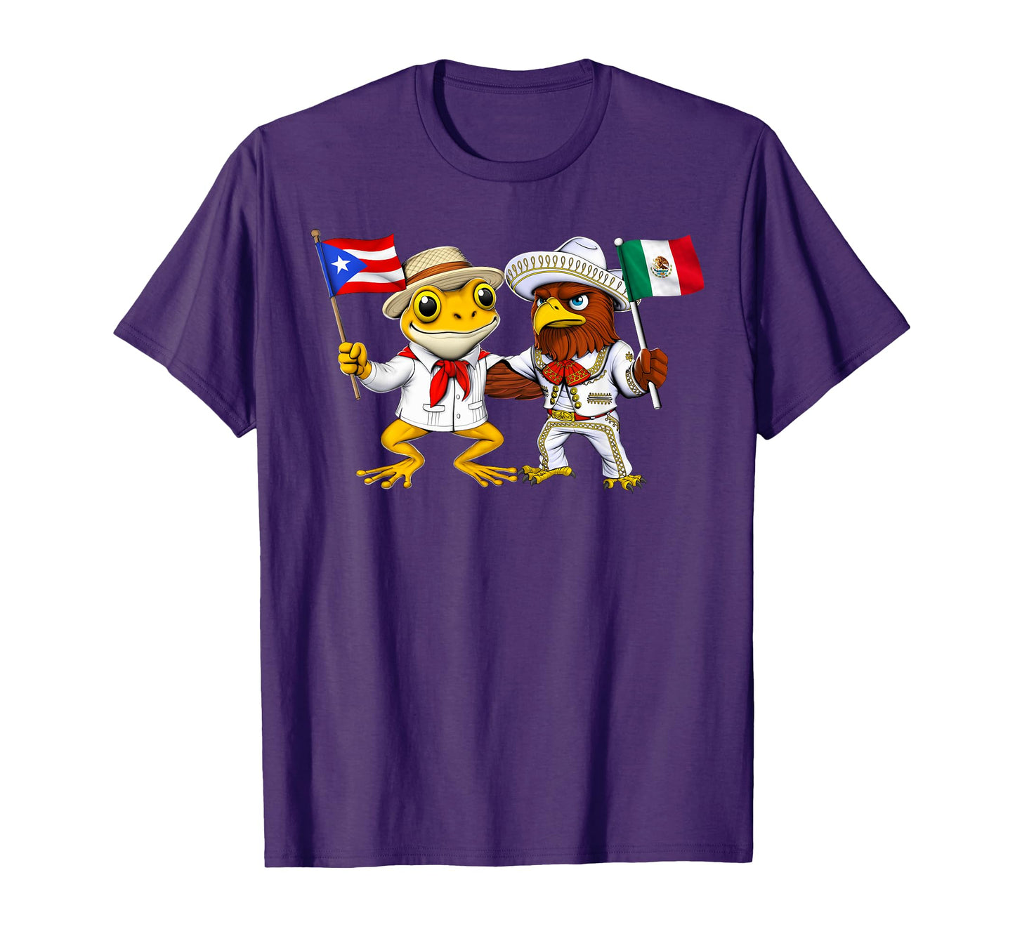 Puerto Rican Coqui Frog Mexican Eagle Mexico Flag Boricua T-Shirt