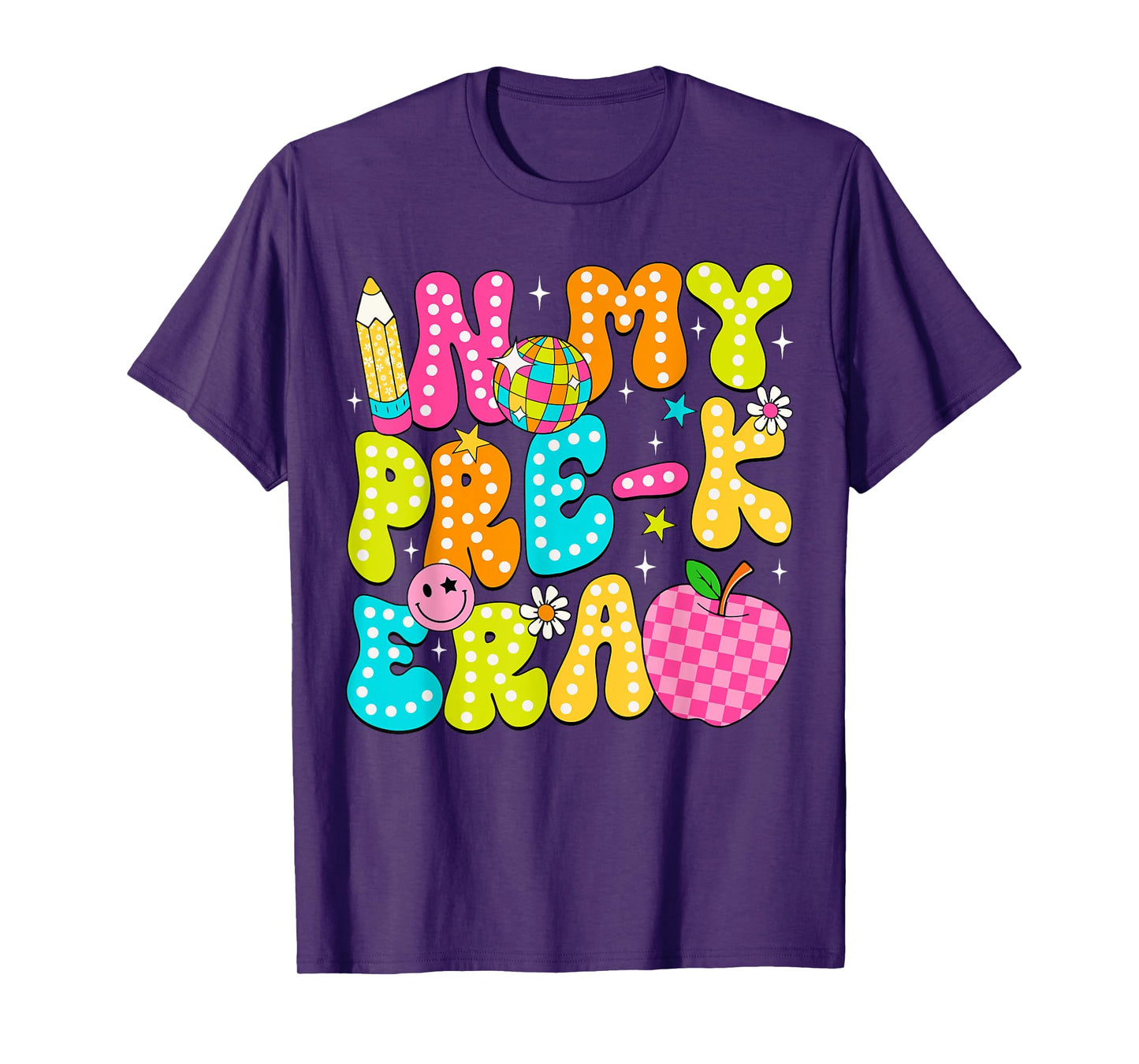 In My Pre-K Era Groovy Back To School Pre-K Teacher Student T-Shirt