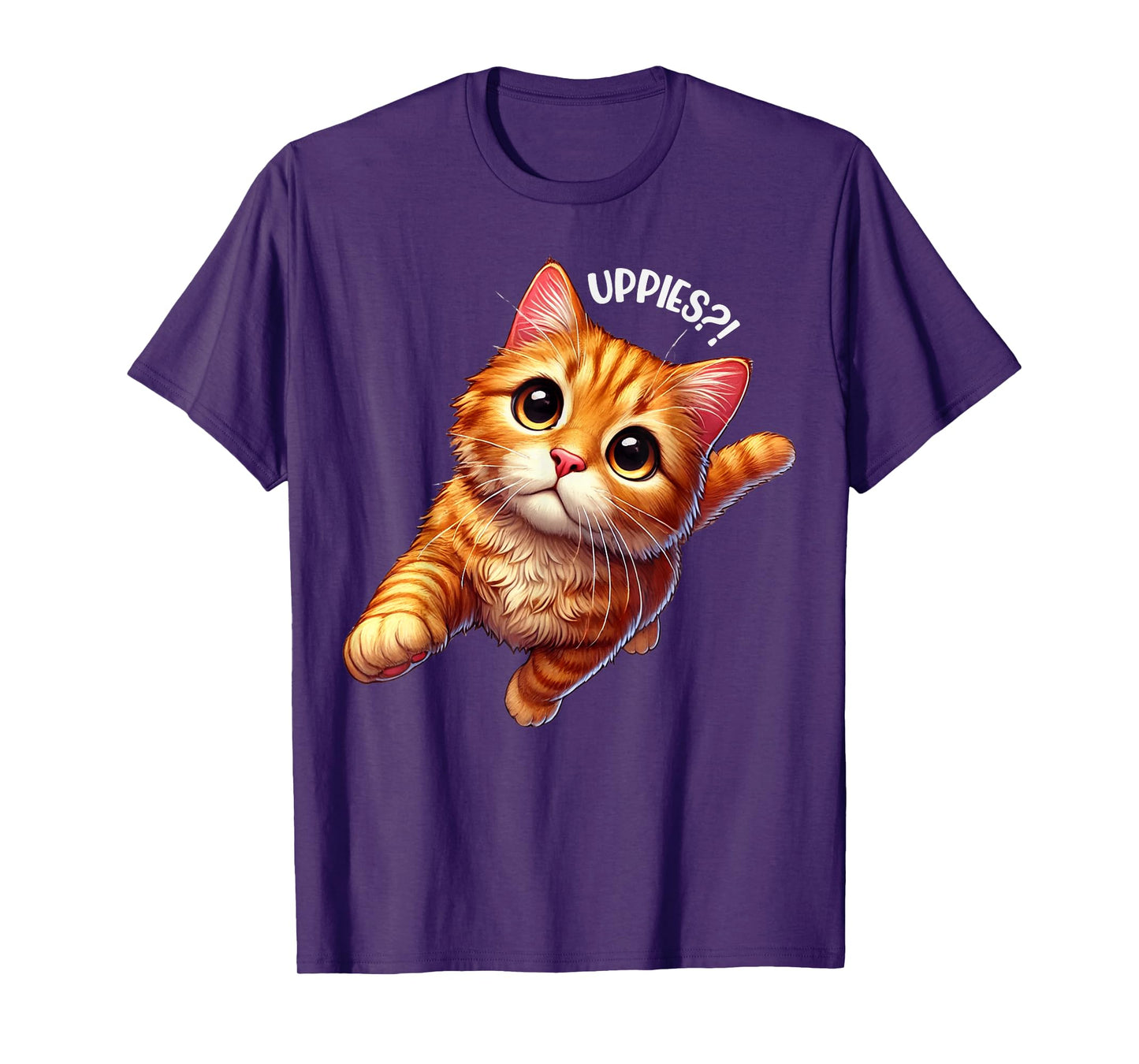 Funny Orange Tabby Cat Lover Uppies Kitten Feline Pet Owner T-Shirt for Men Women Kids