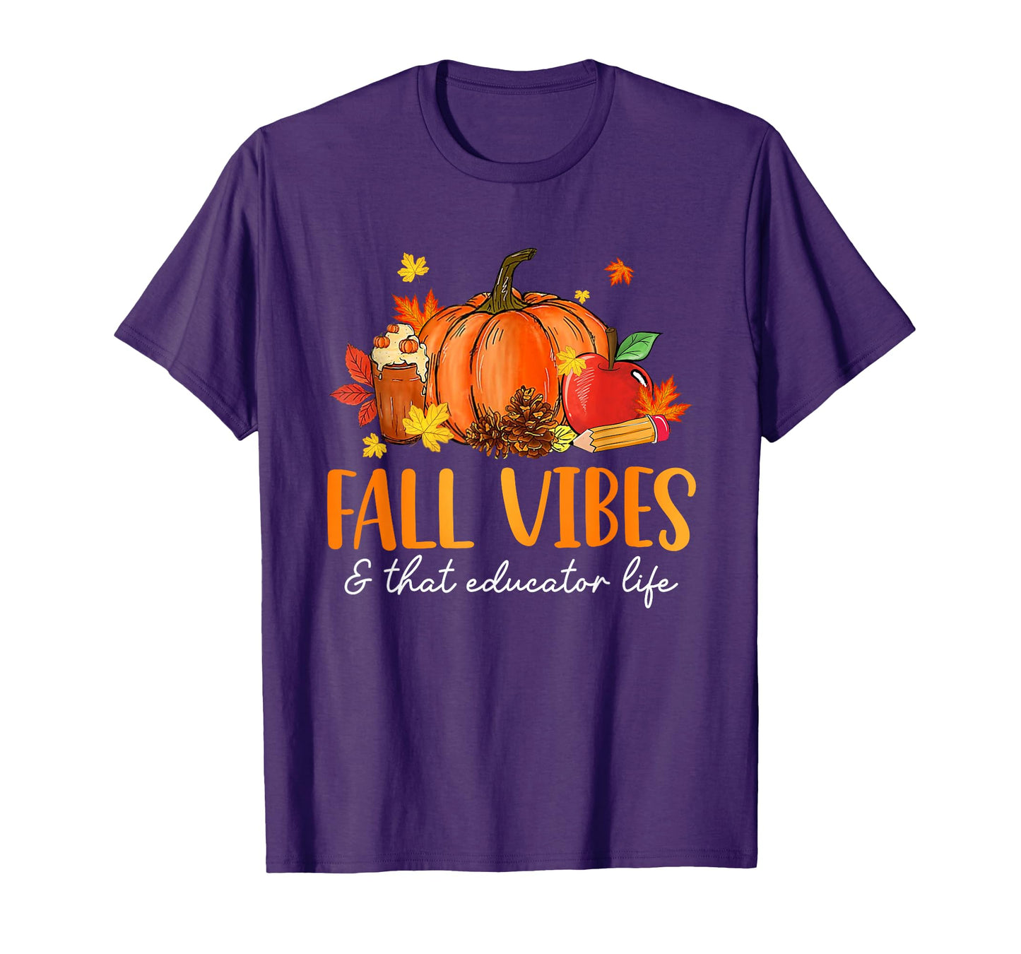 Fall Vibes & That Educator Life Leopard Pumpkin Season T-Shirt