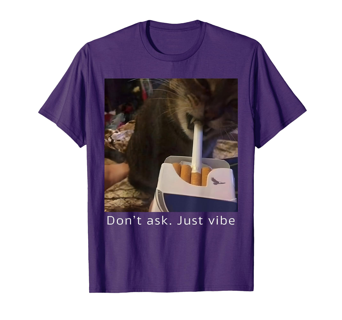 Cigarette Kitten Funny Smoking Cat Meme Stupid Brainrot T-Shirt