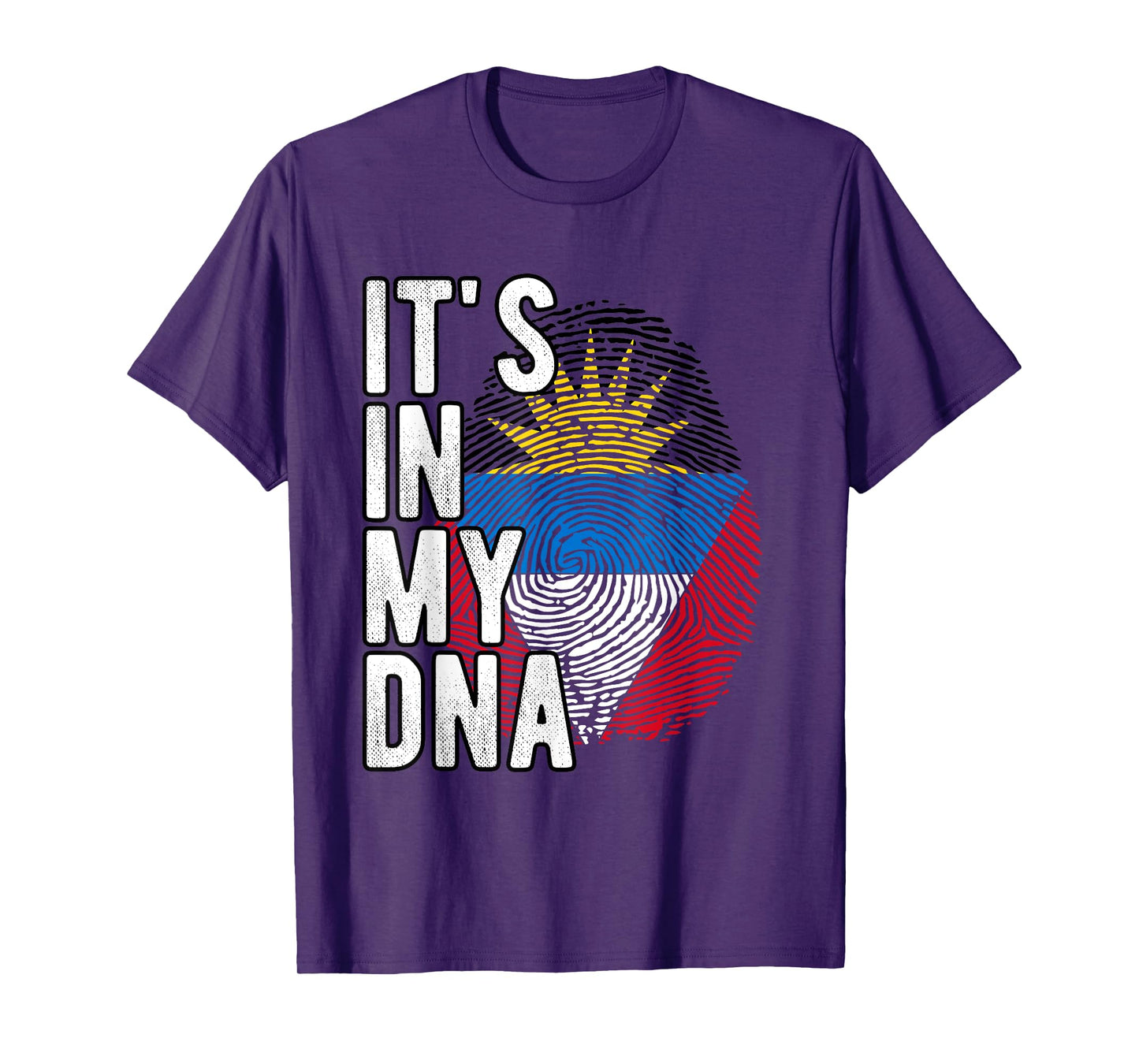 Funny it's in my DNA Antigua and Barbuda flag Fingerprint T-Shirt