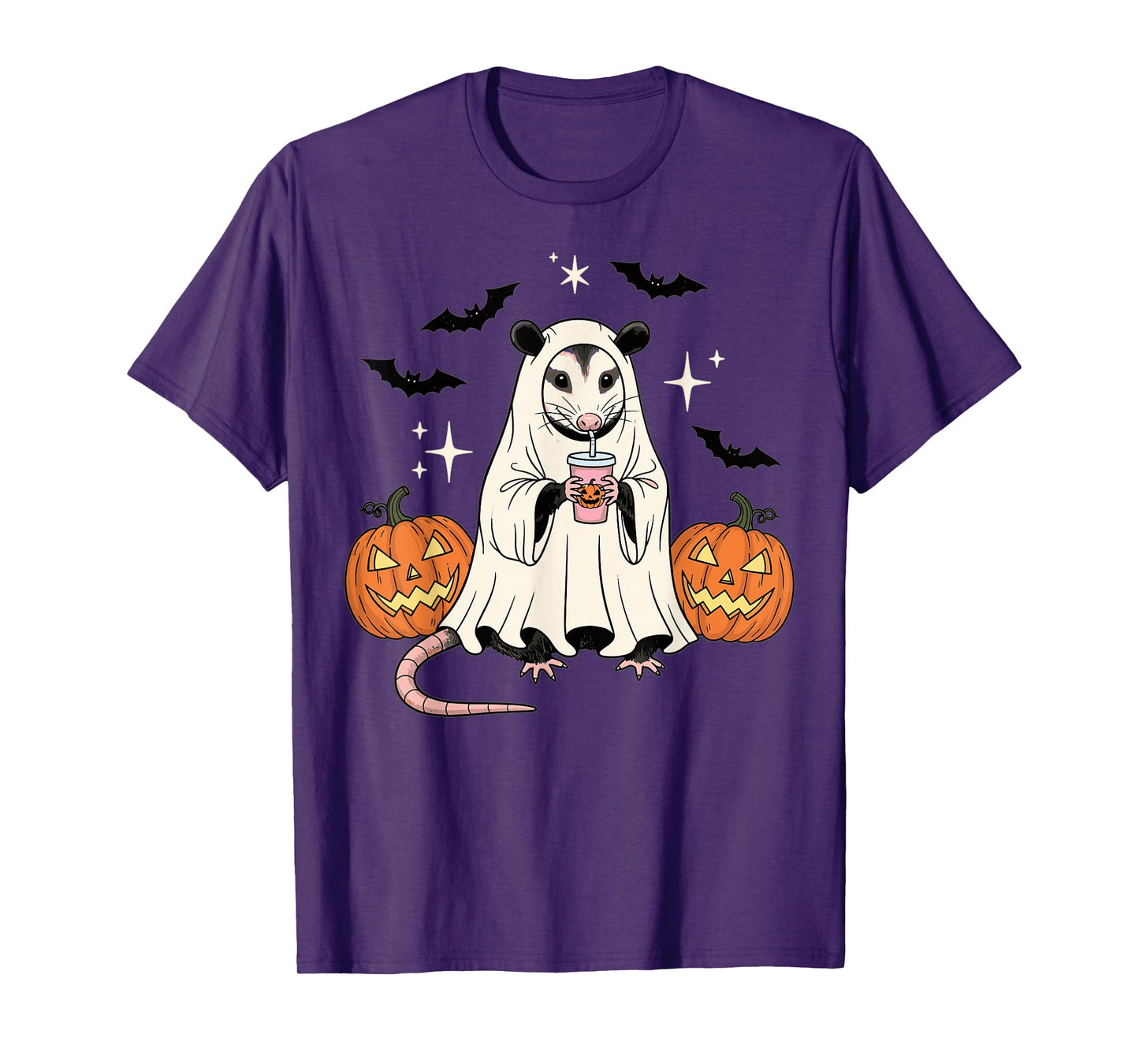 Spooky Possum Ghost Pumpkin Halloween Funny Cute T-Shirt