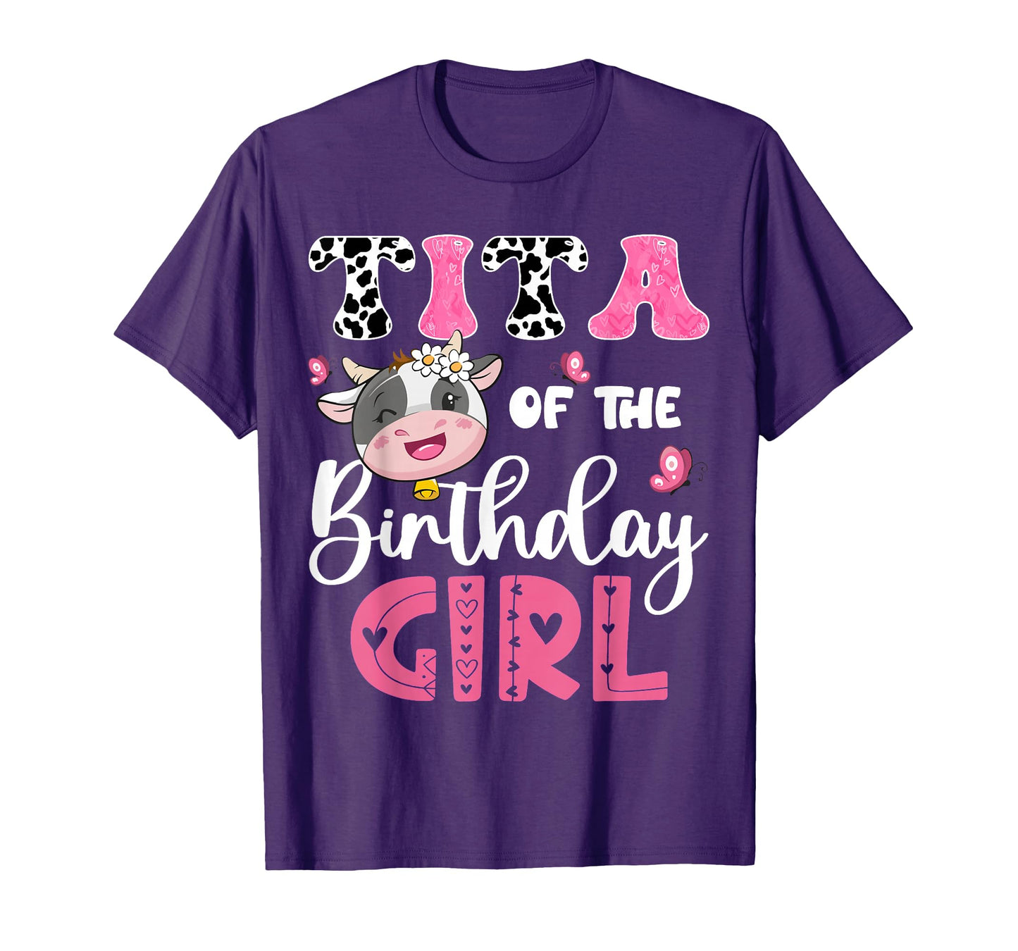 Tita Of The Birthday Girl Farm Cow 1St Birthday Party T-Shirt