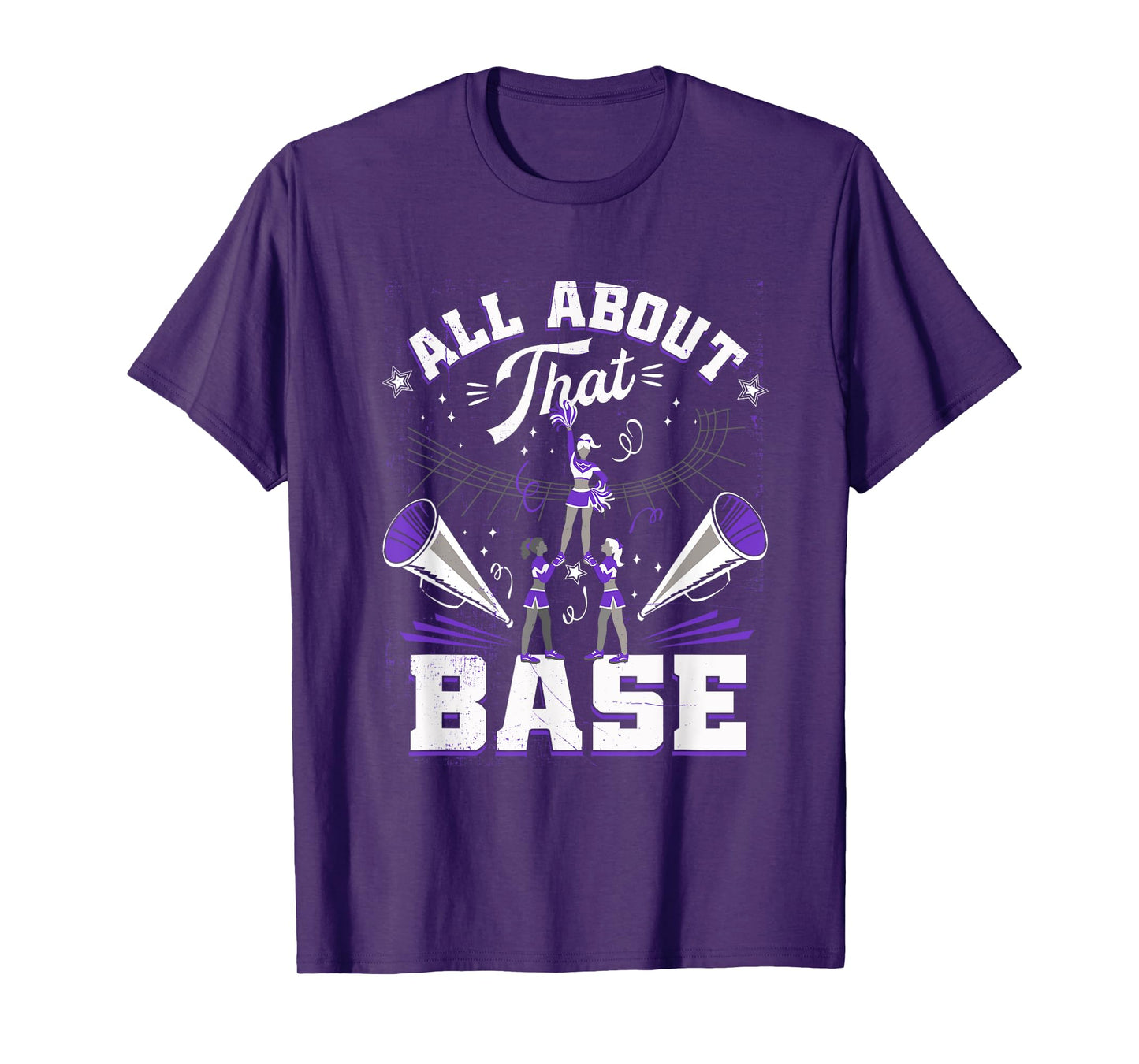 Funny Cheerleading All About That Base Cheer Leader Girls T-Shirt