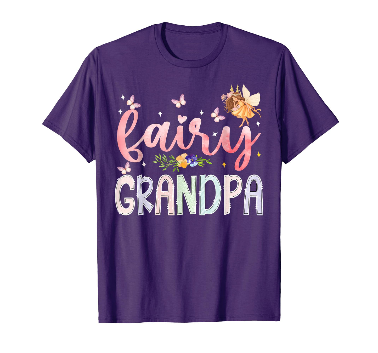 Fairy Grandpa Magical Floral Birthday Girl Fairytale Family T-Shirt