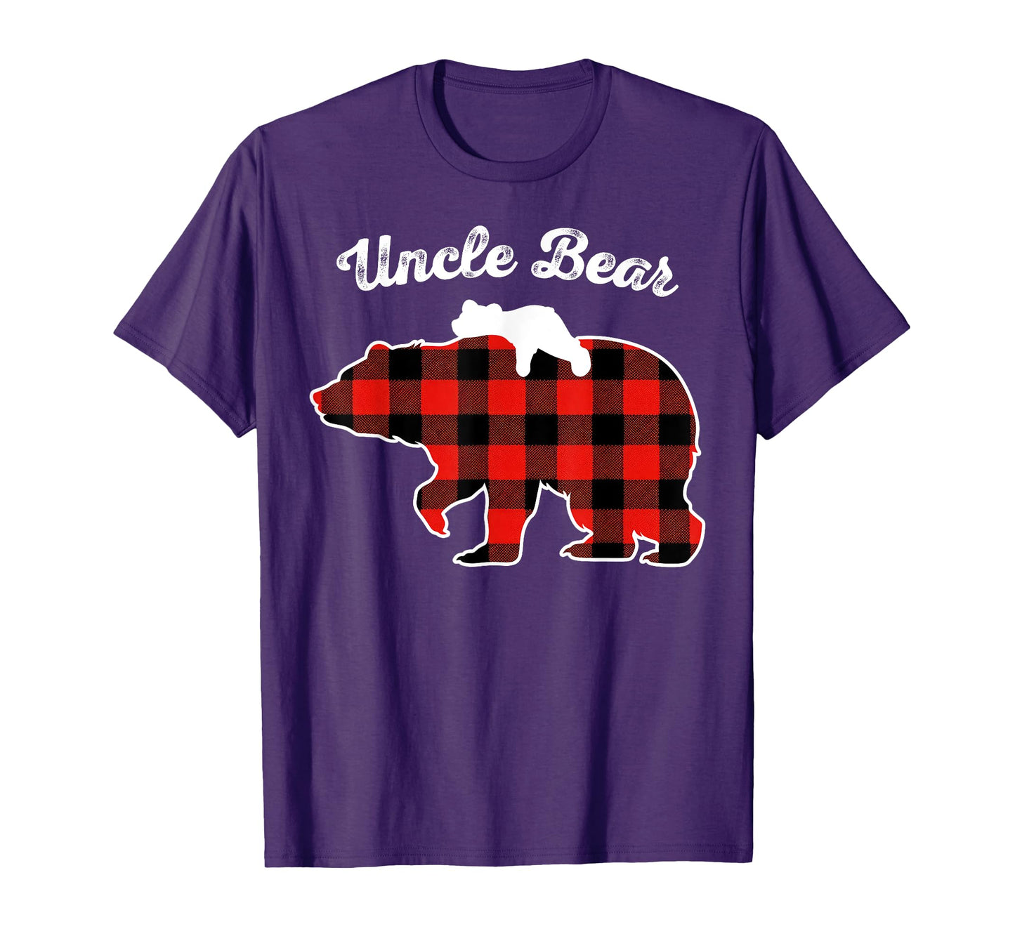 Uncle Bear Flannel Red Plaid Pajama Family Matching XMAS T-Shirt