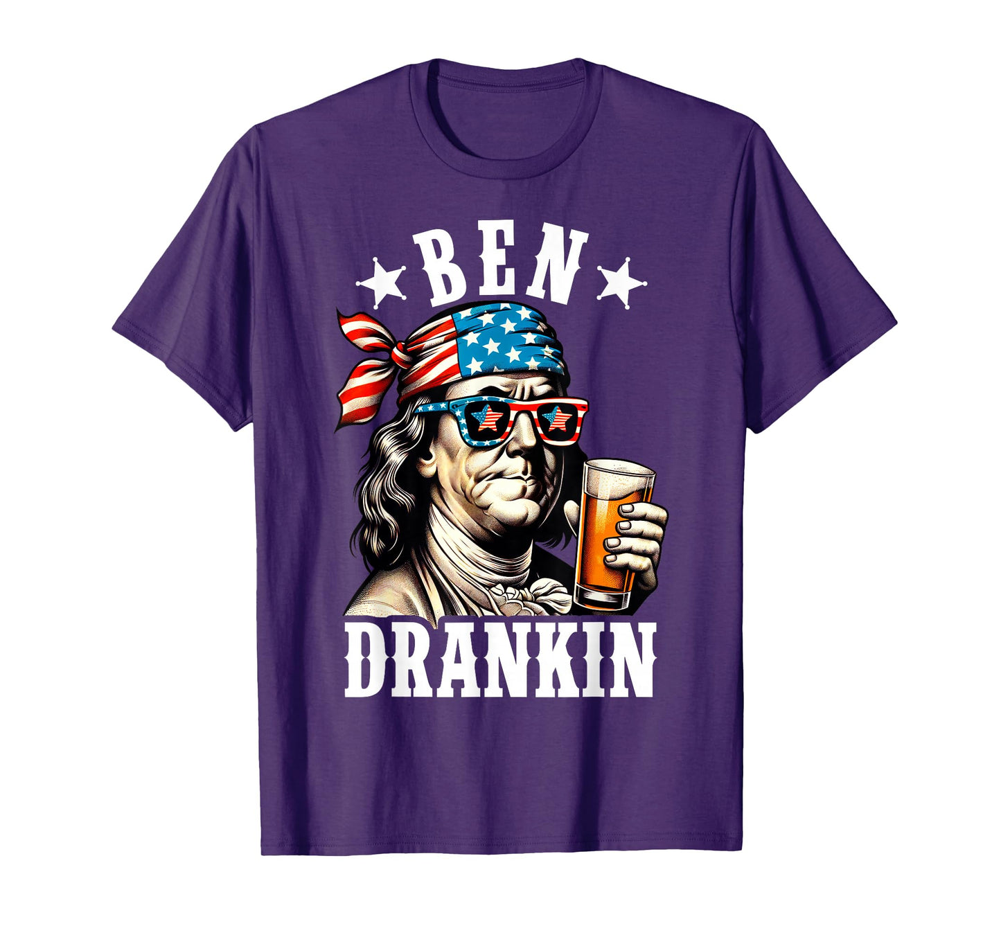 Ben Drankin Benjamin Franklin Men Women 4th of July USA Flag T-Shirt