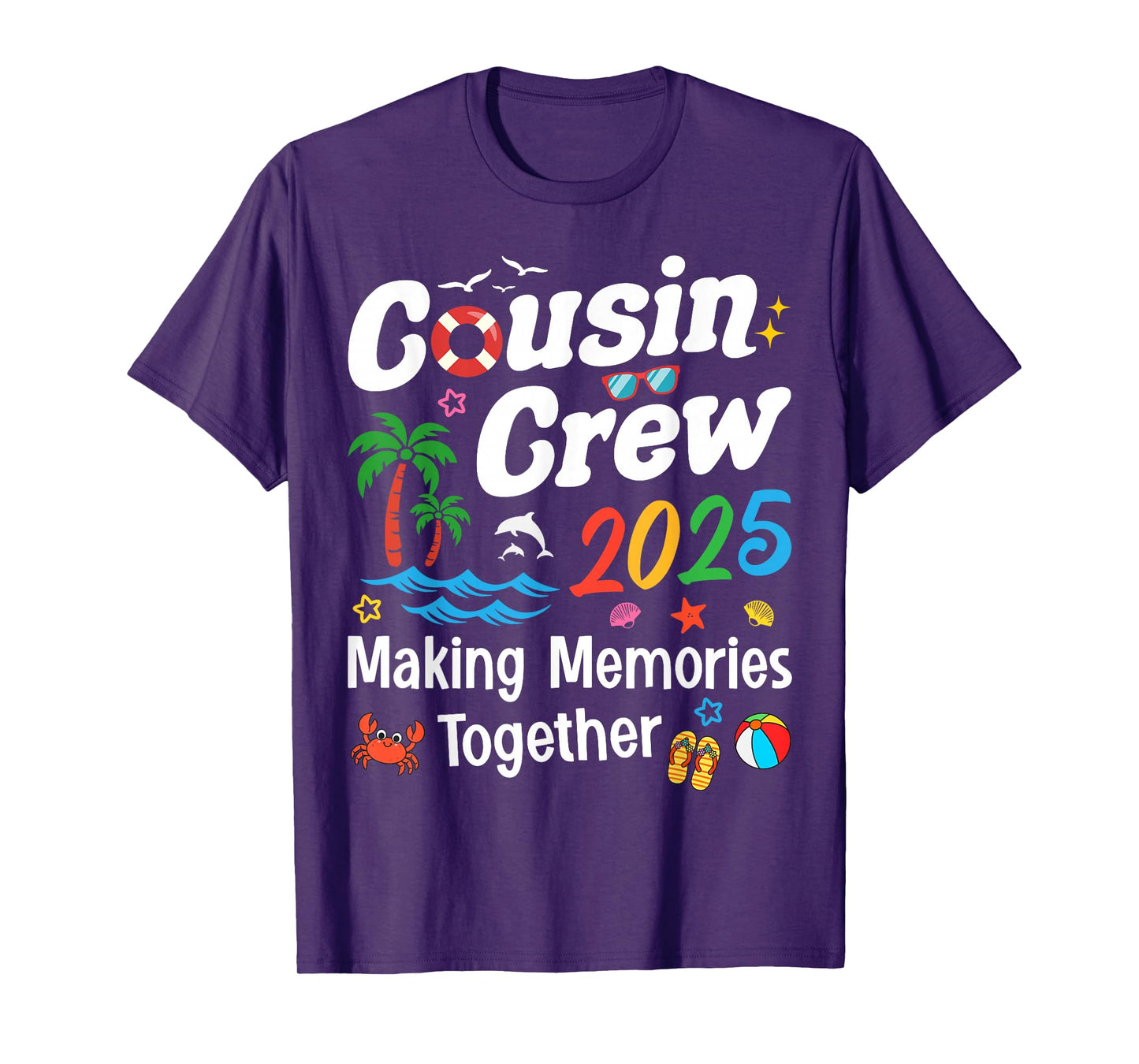 Cousin Crew 2025 Summer Vacation Beach Family Trip Matching T-Shirt