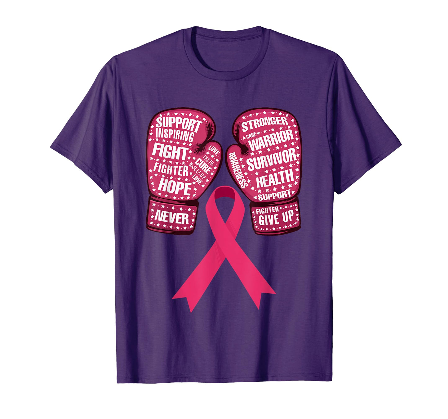 Pink Ribbon Breast Cancer Awareness Boxing Glove T-Shirt