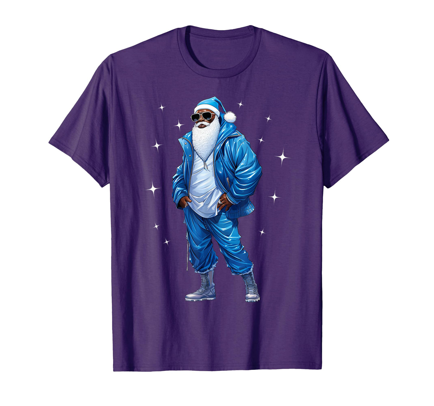 African American Santa Christmas Pajama Cool Black X-Mas T-Shirt