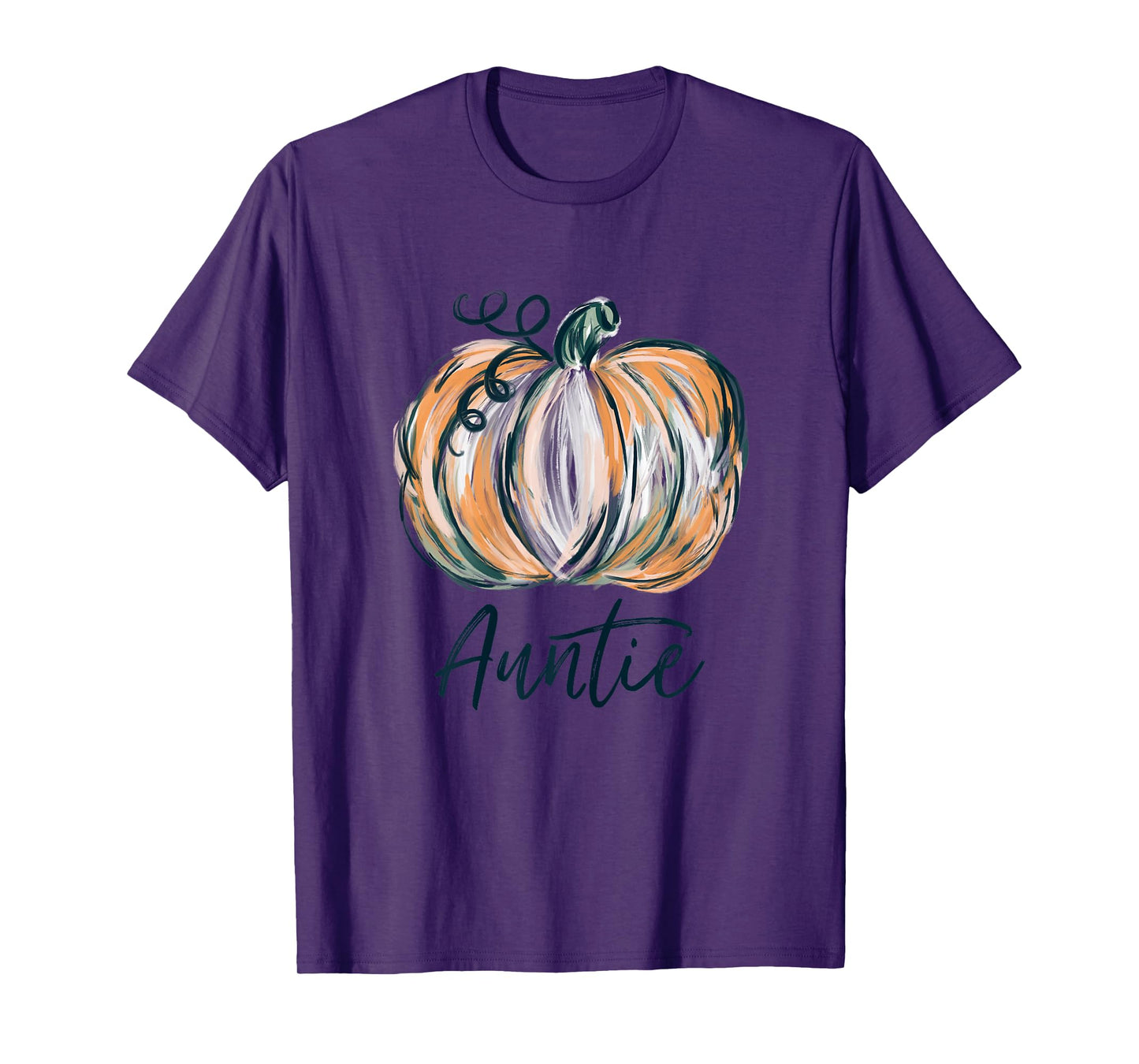 Auntie Watercolor Pumpkin Fall Thanksgiving Halloween 2022 T-Shirt