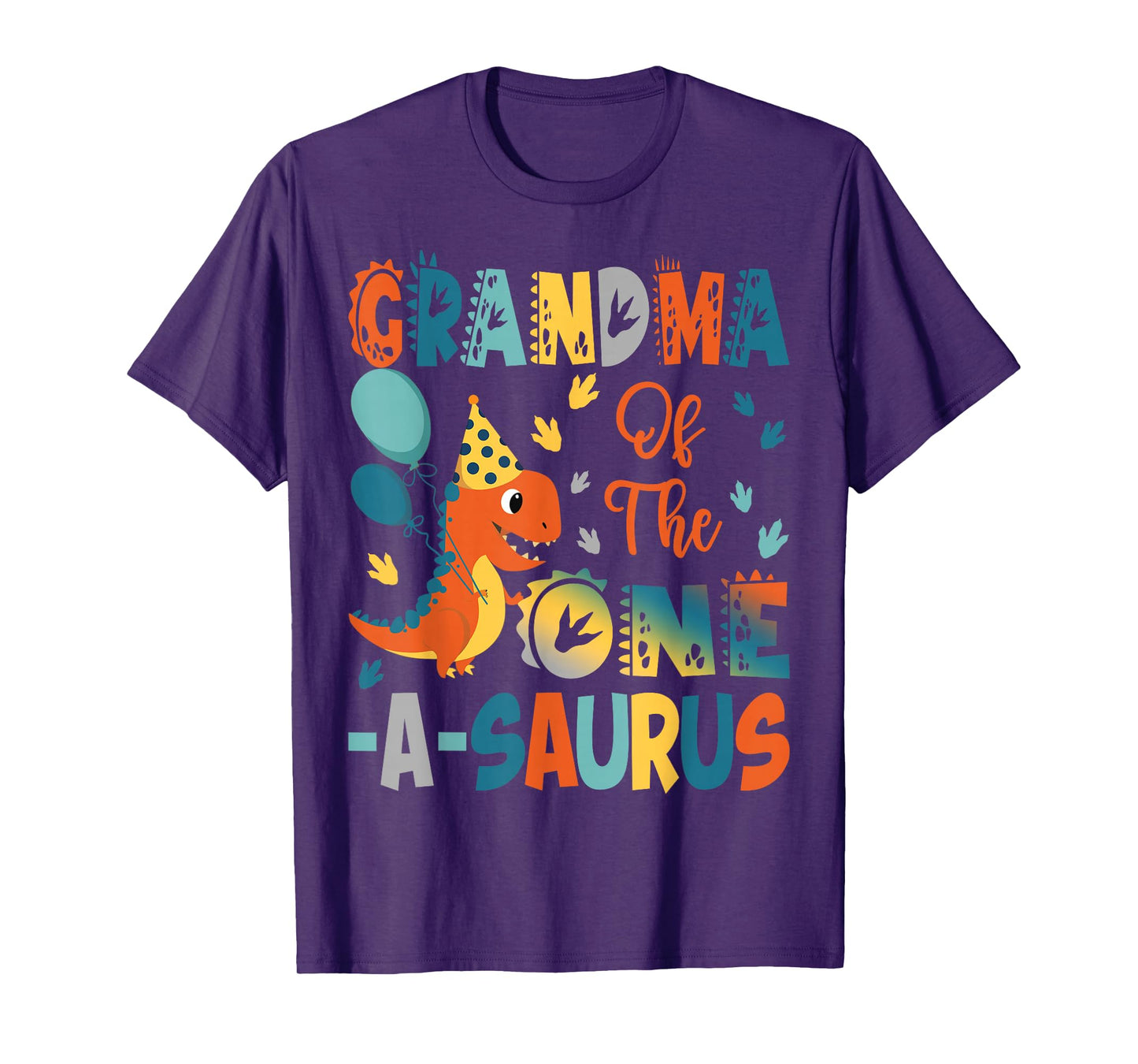 Grandma Of The One-A-Saurus 2Nd Birthday Dinosaur Party T-Shirt