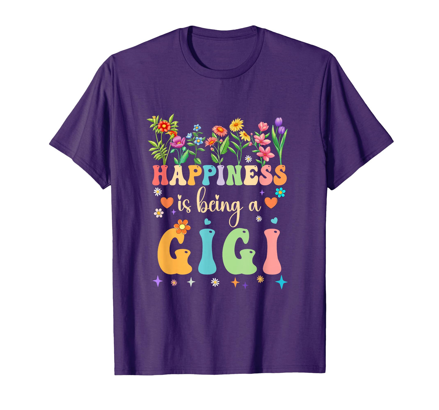 Happiness Is Being A Gigi Floral Design Gigi Mothers Day T-Shirt
