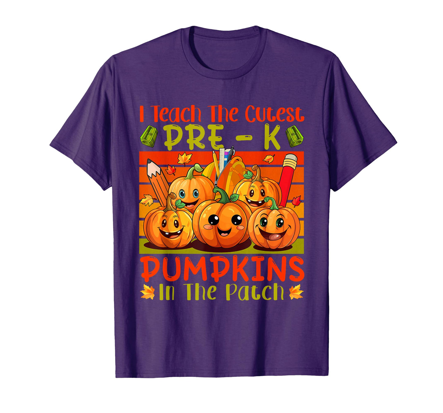 Vintage I Teach The Cutest Pre-K Pumpkins In The Patch T-Shirt