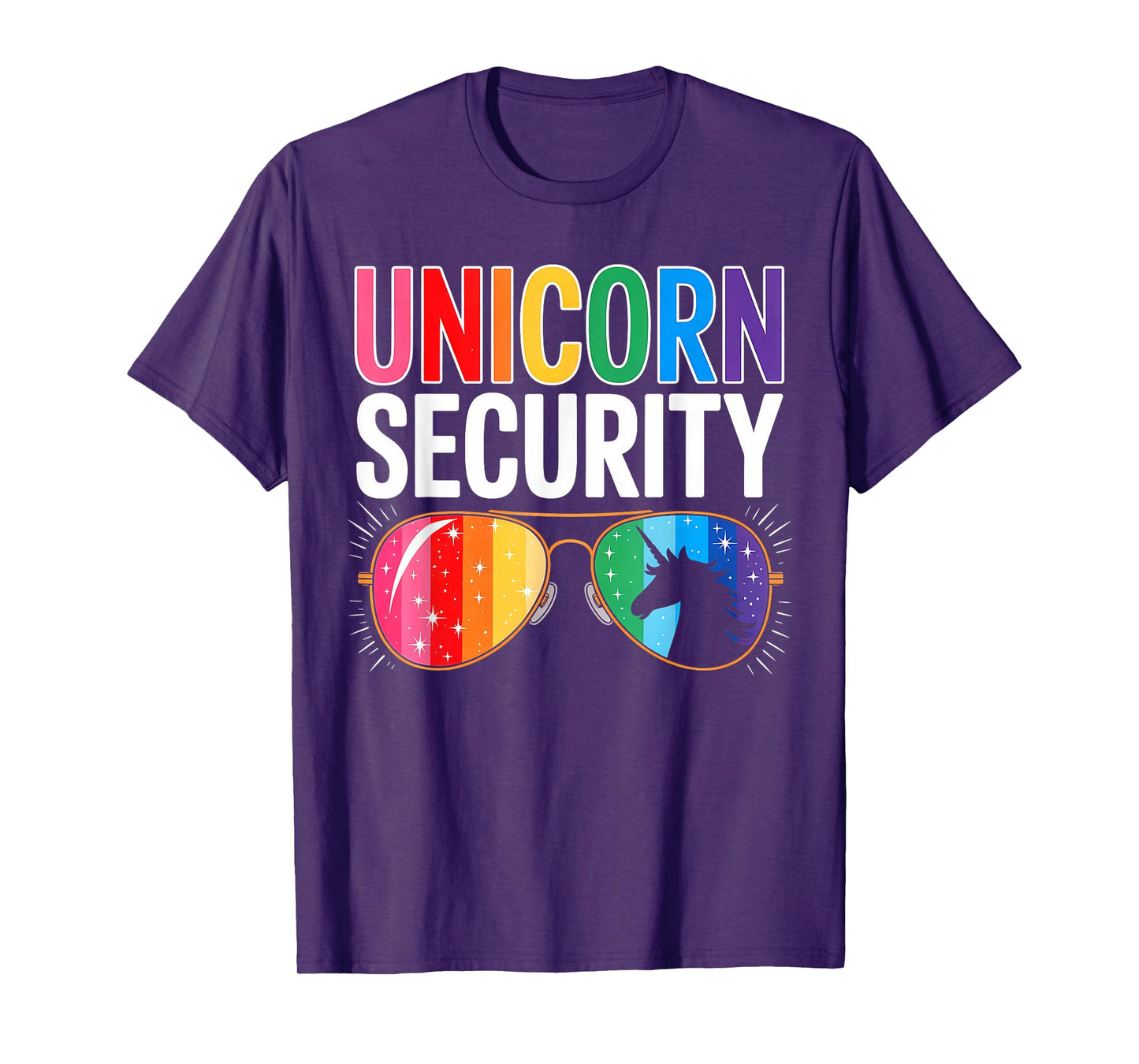 Unicorn Security Birthday Family Halloween Costume Mom Dad T-Shirt