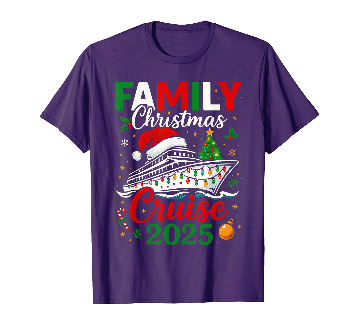 Family Christmas Cruise 2025 Matching Group Cruise Holiday T-Shirt