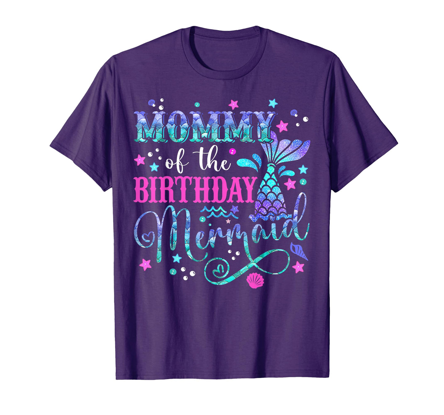 Mommy Of The Birthday Mermaid Girl Bday Party Squad Family T-Shirt