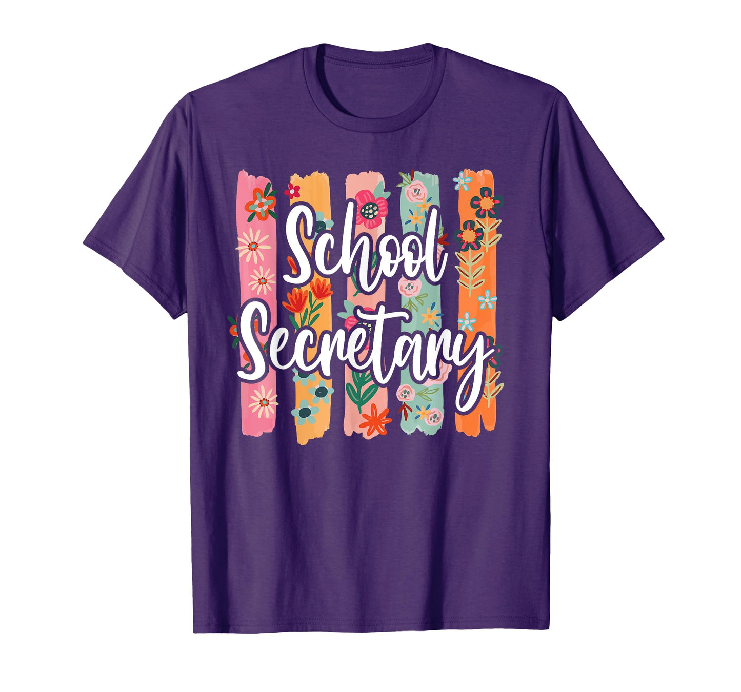 Women Floral School Secretary Shirt Back to School Gift T-Shirt