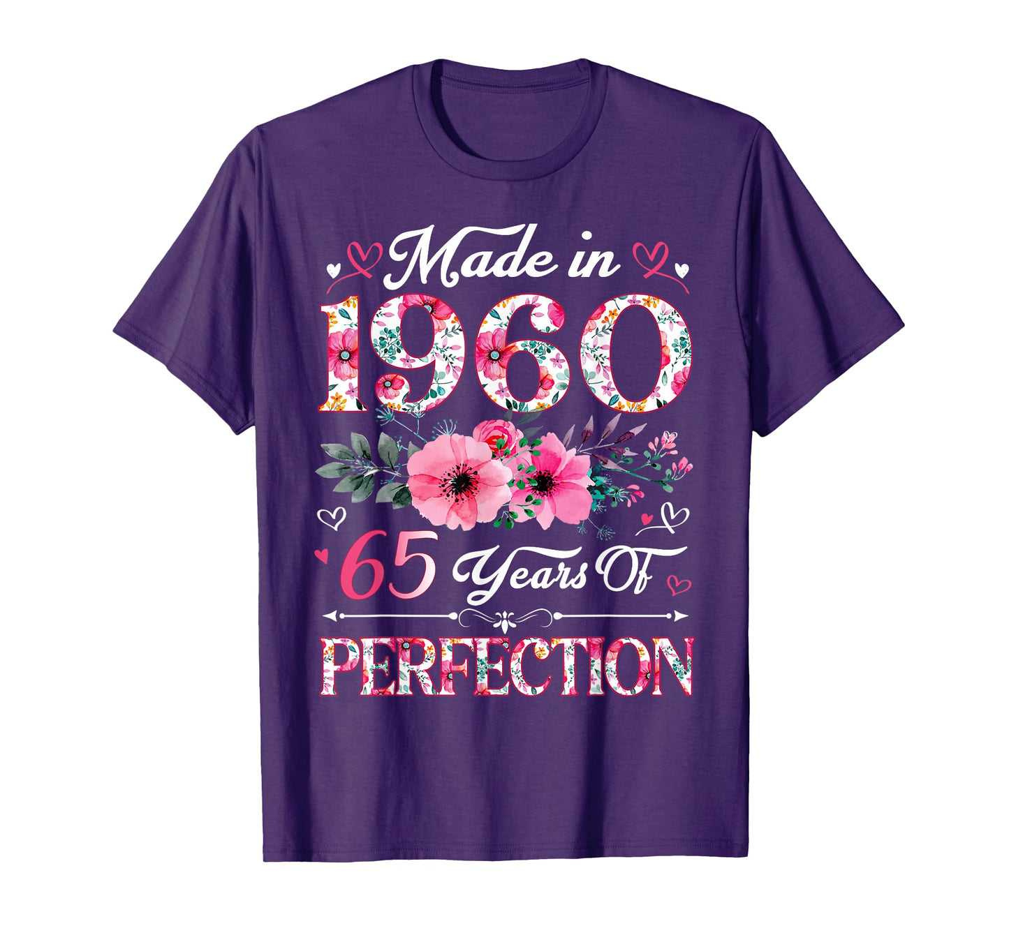 65 Year Old Made In 1960 Floral 65th Birthday Women T-Shirt