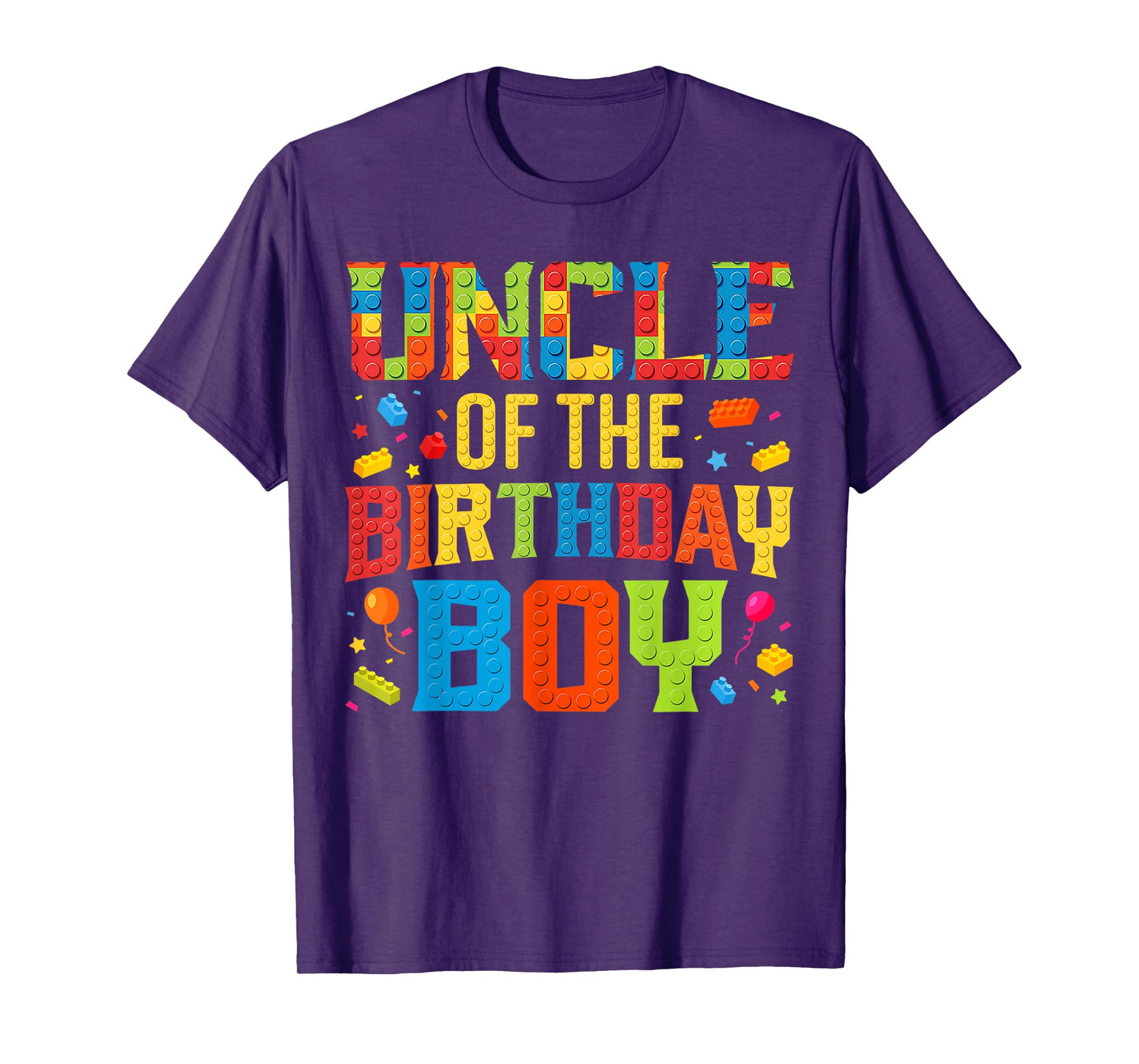 Uncle Of The Birthday Boy Master Builder Building Blocks T-Shirt