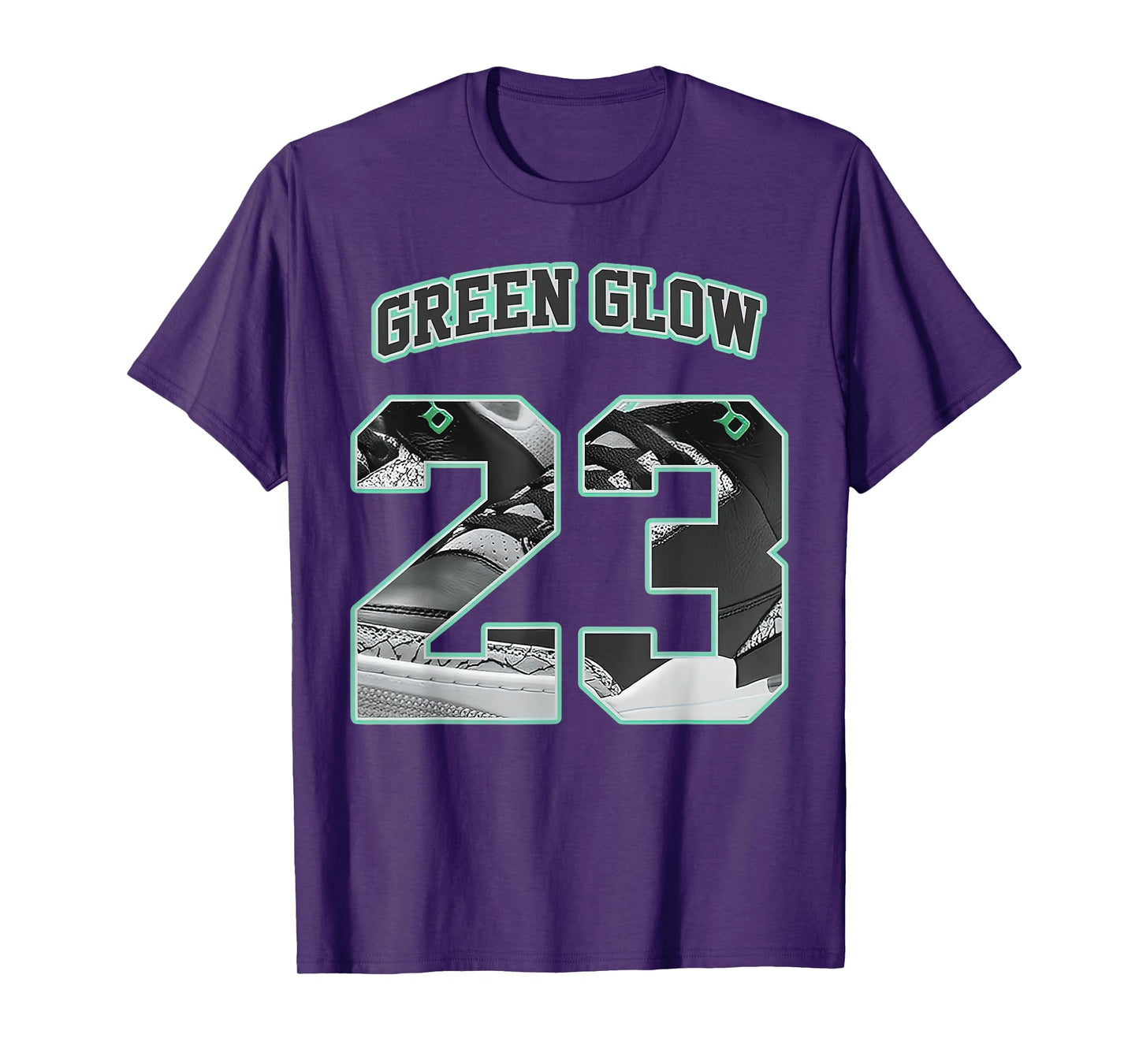 Number 23 Black Green Glow 3s Loser Lover Matching Tee Retro T-Shirt