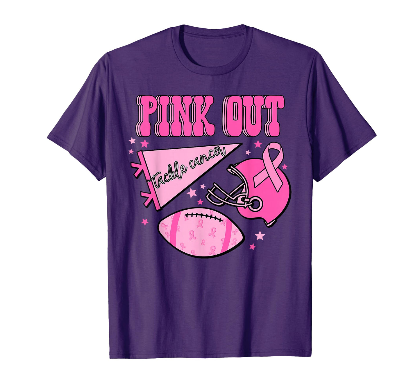 Pink Out Tackle Breast Cancer Awareness American Football T-Shirt