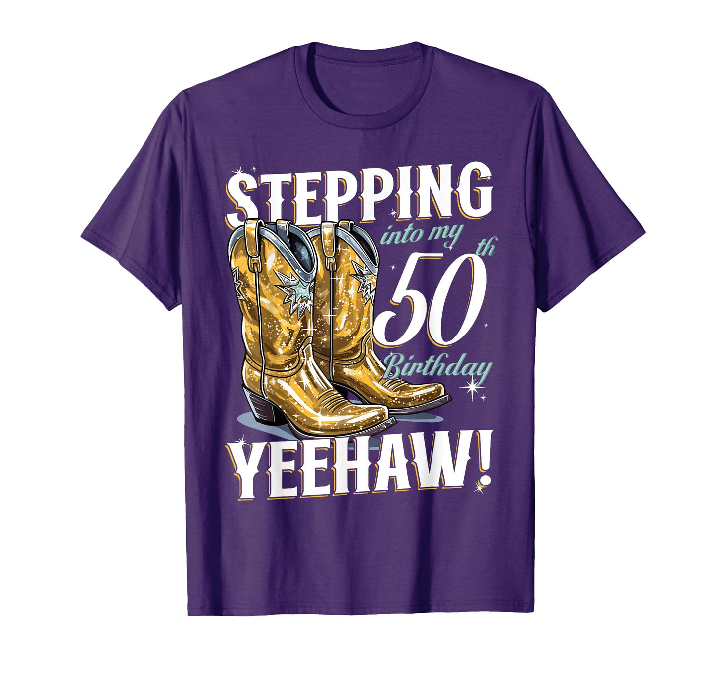Country Stepping Into My 50th Birthday 50 Yeehaw T-Shirt